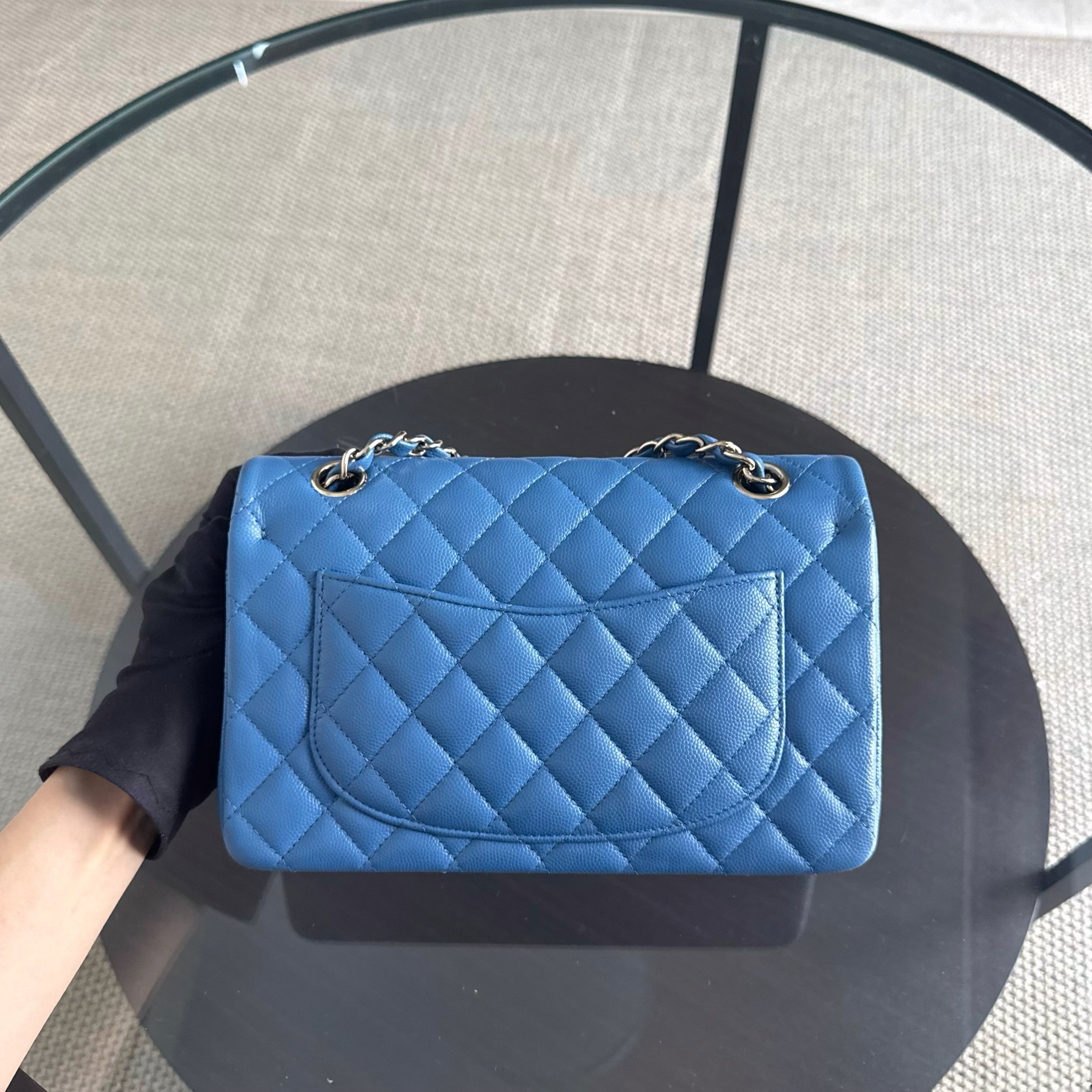 Chanel Classic Flap Small - Caviar 23CM Quilted Ocean Blue Gold Hardware Series 30