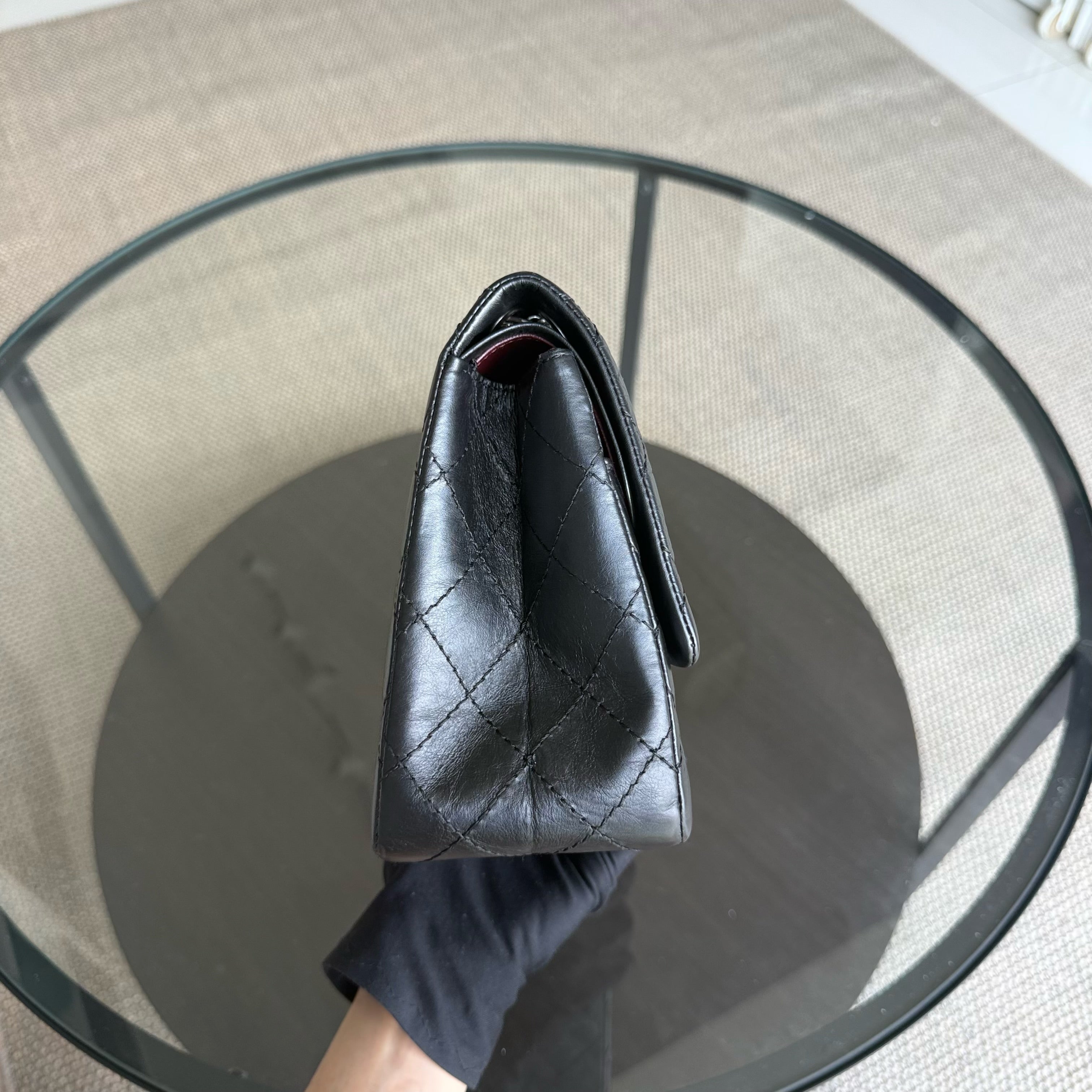 Chanel 2.55 Reissue 226 - Quilted Aged Calfskin Black Ruthenium  Silver Hardware Series 19