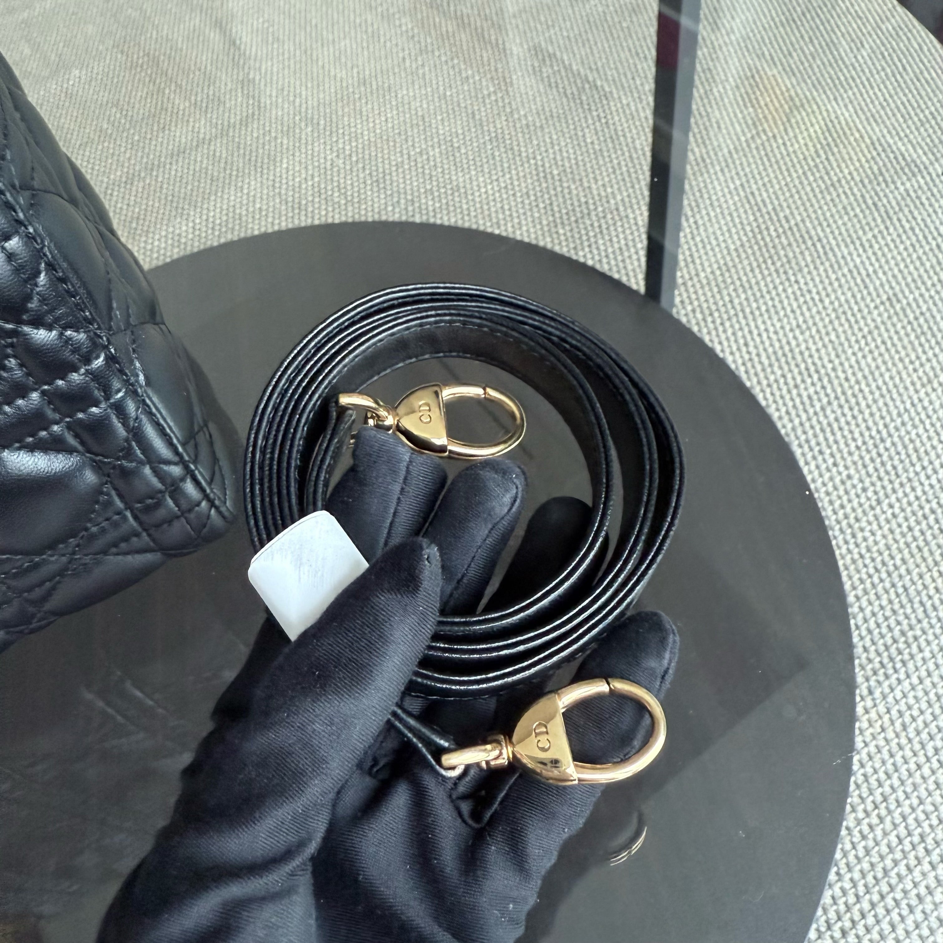 Dior Lady Medium - Canange Lambskin Black Gold Hardware