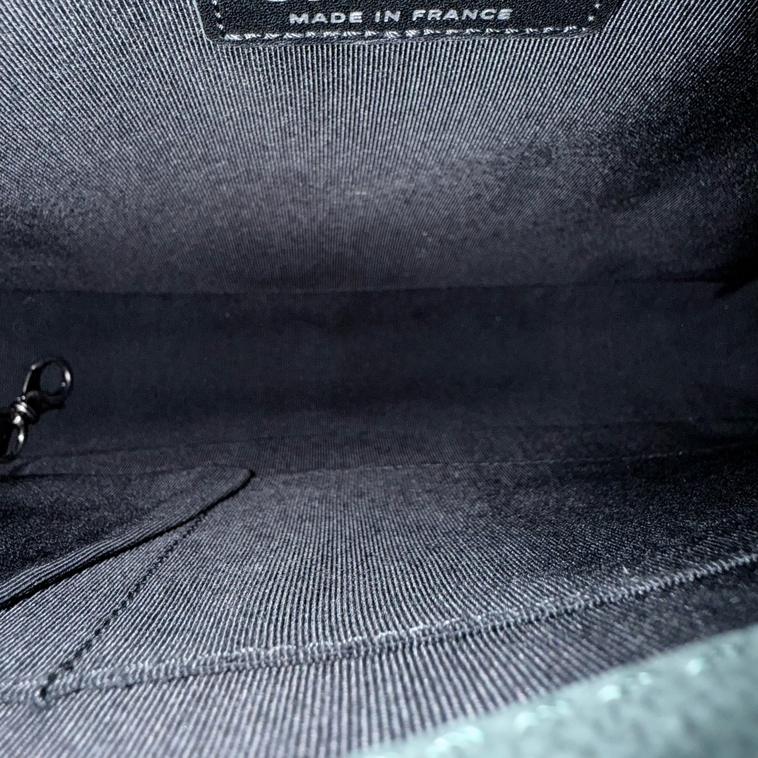 Chanel Boy Large - 30CM Quilted Caviar Black Silver Hardware Series 18