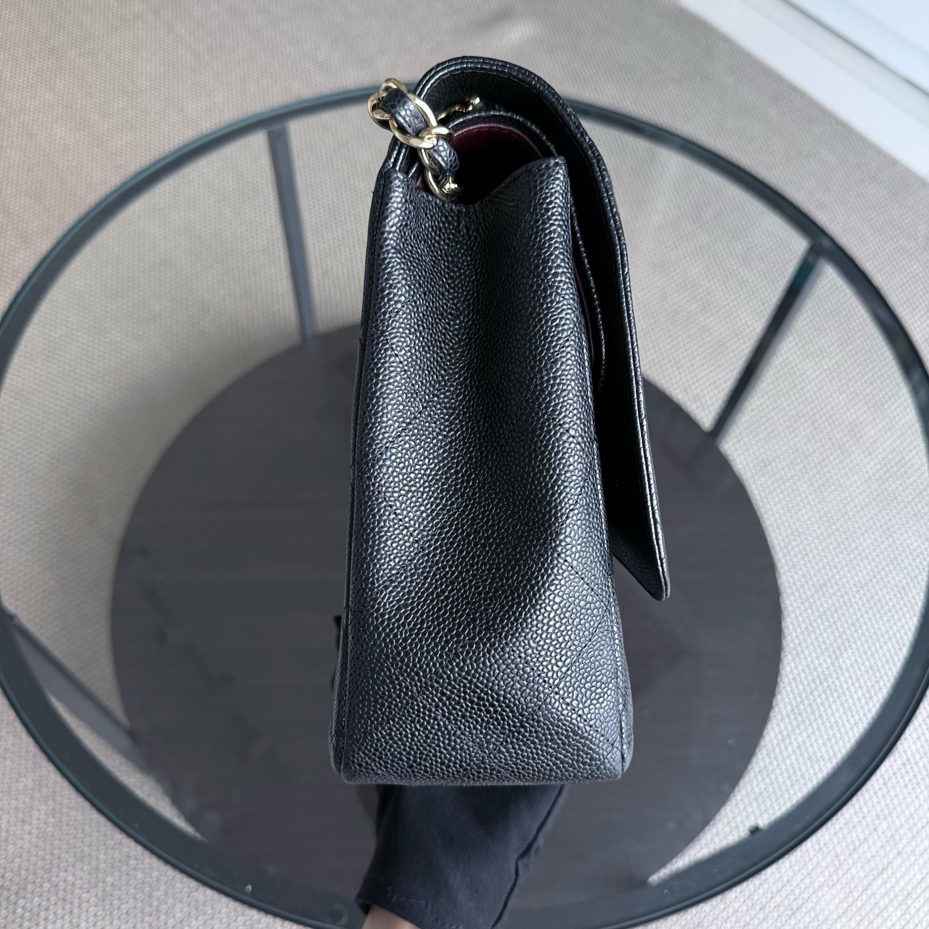 Chanel Classic Flap Maxi - Caviar Double Flap 33CM Quilted Black Gold Hardware