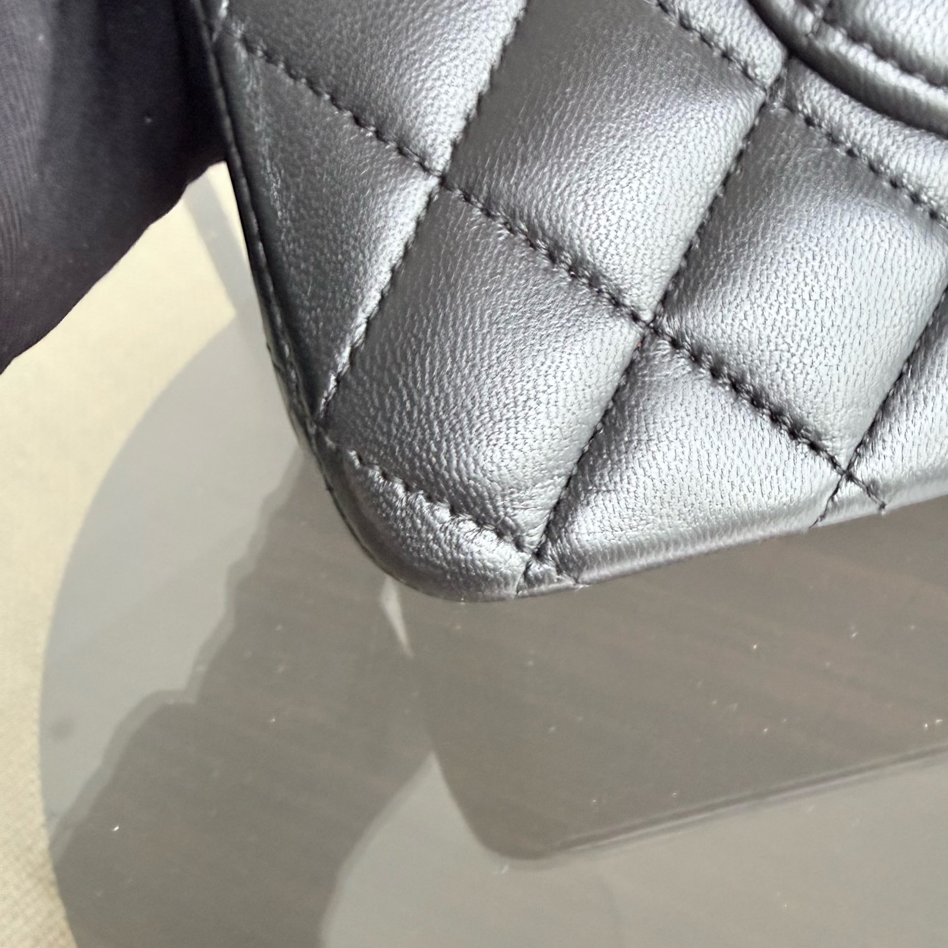 Chanel Classic Flap Medium - 25CM Quilted Lambskin Black Silver Hardware Series 16
