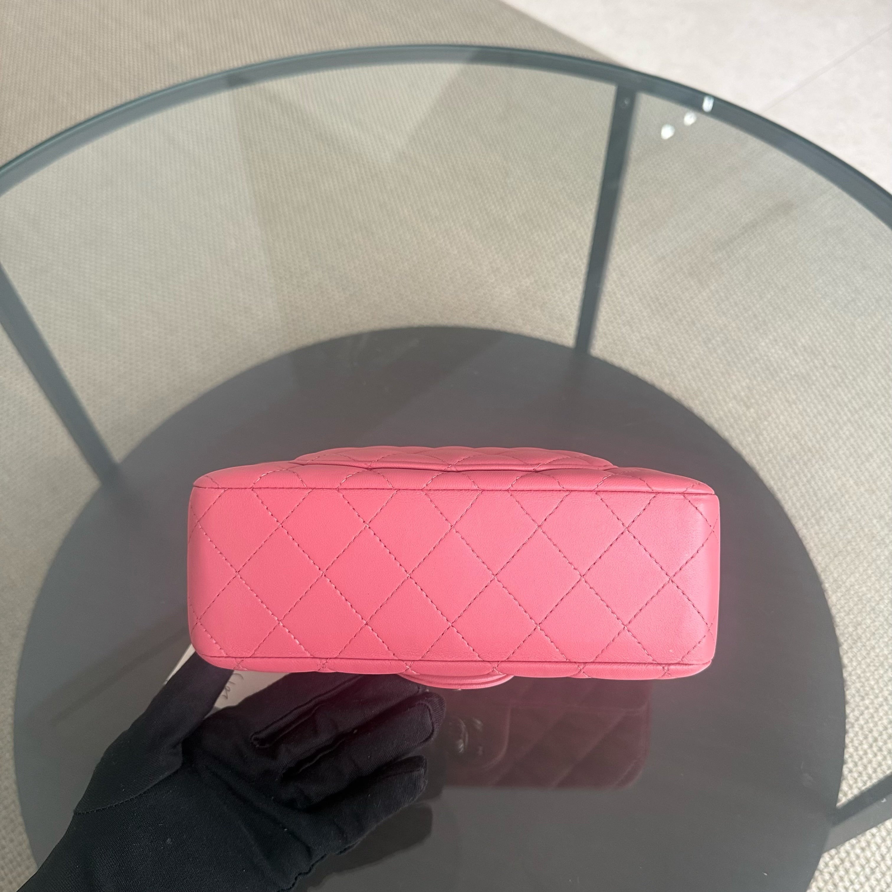 Chanel Classic Flap Mini - 20CM Quilted Lambskin Pink Silver Hardware Series 28