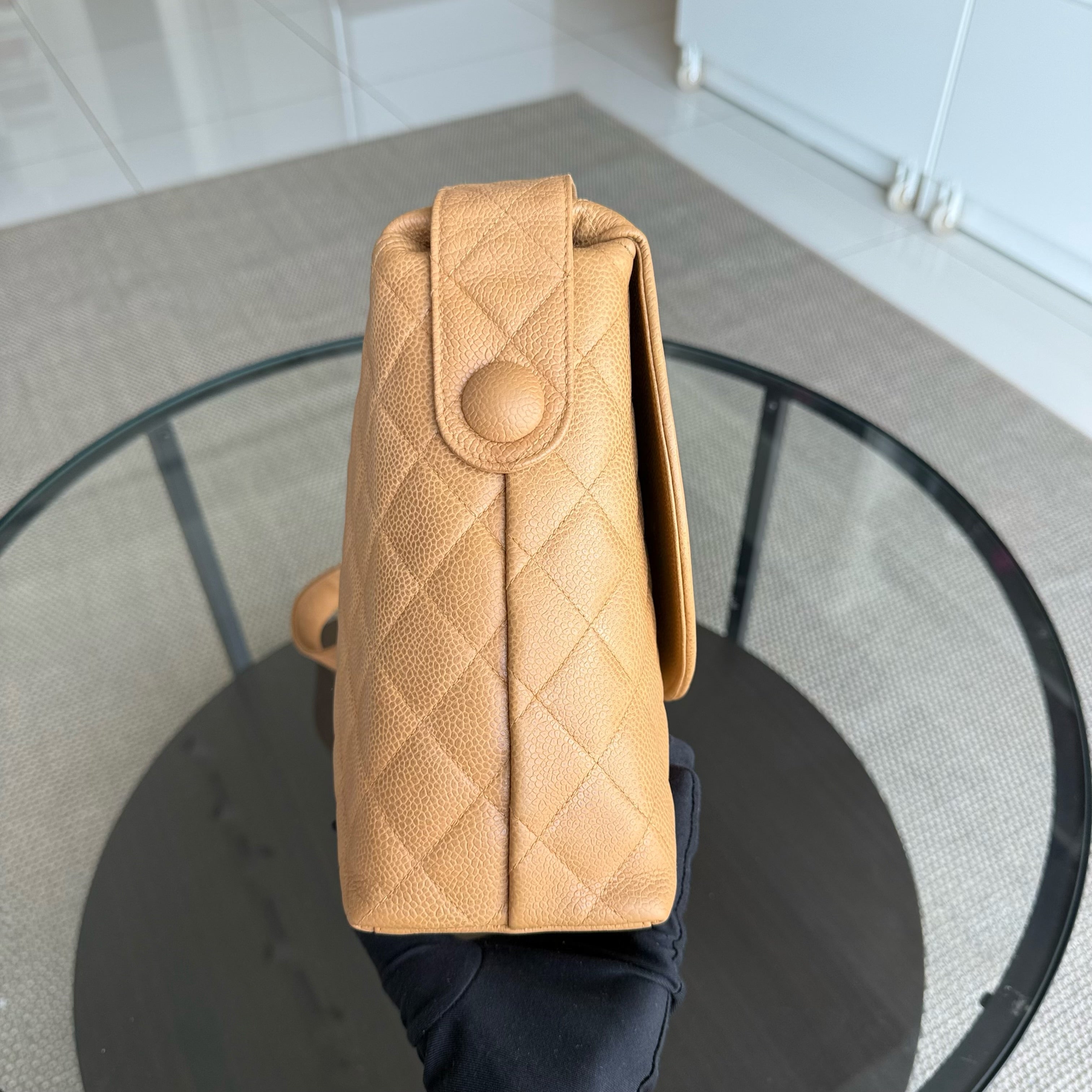 Chanel Tote - Caviar Quilted Beige Gold Hardware Series 2