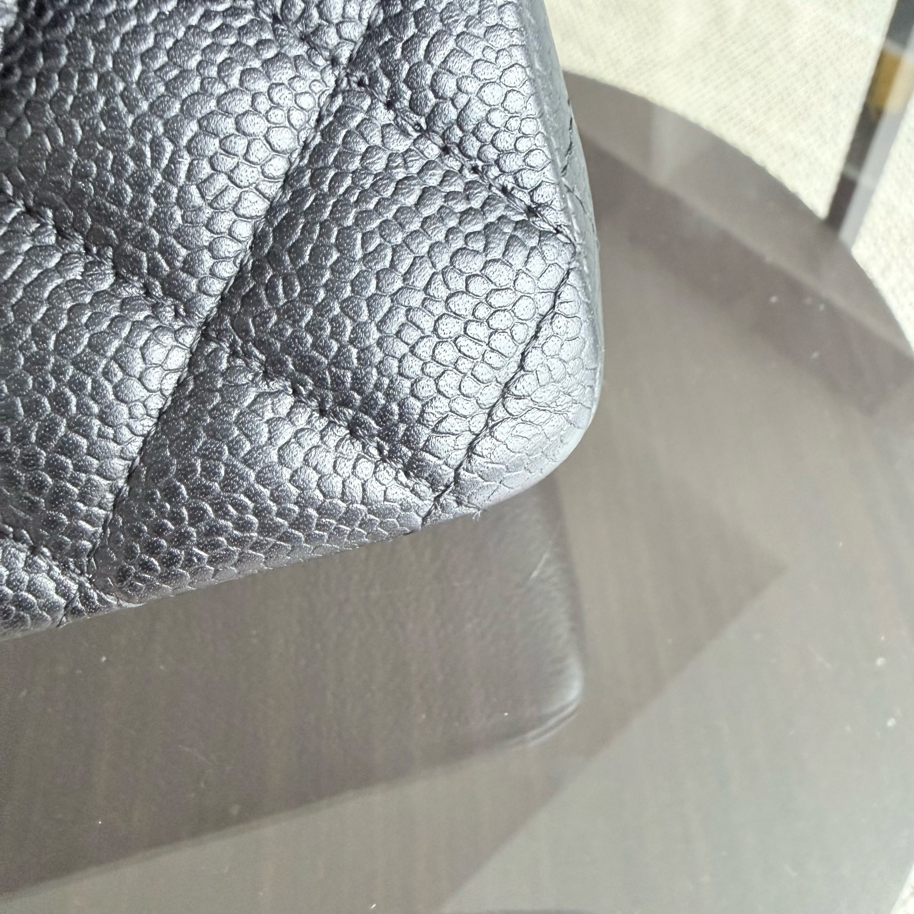 Chanel Classic Flap Medium - Caviar 25CM Quilted Double Flap Black Gold Hardware Series 12