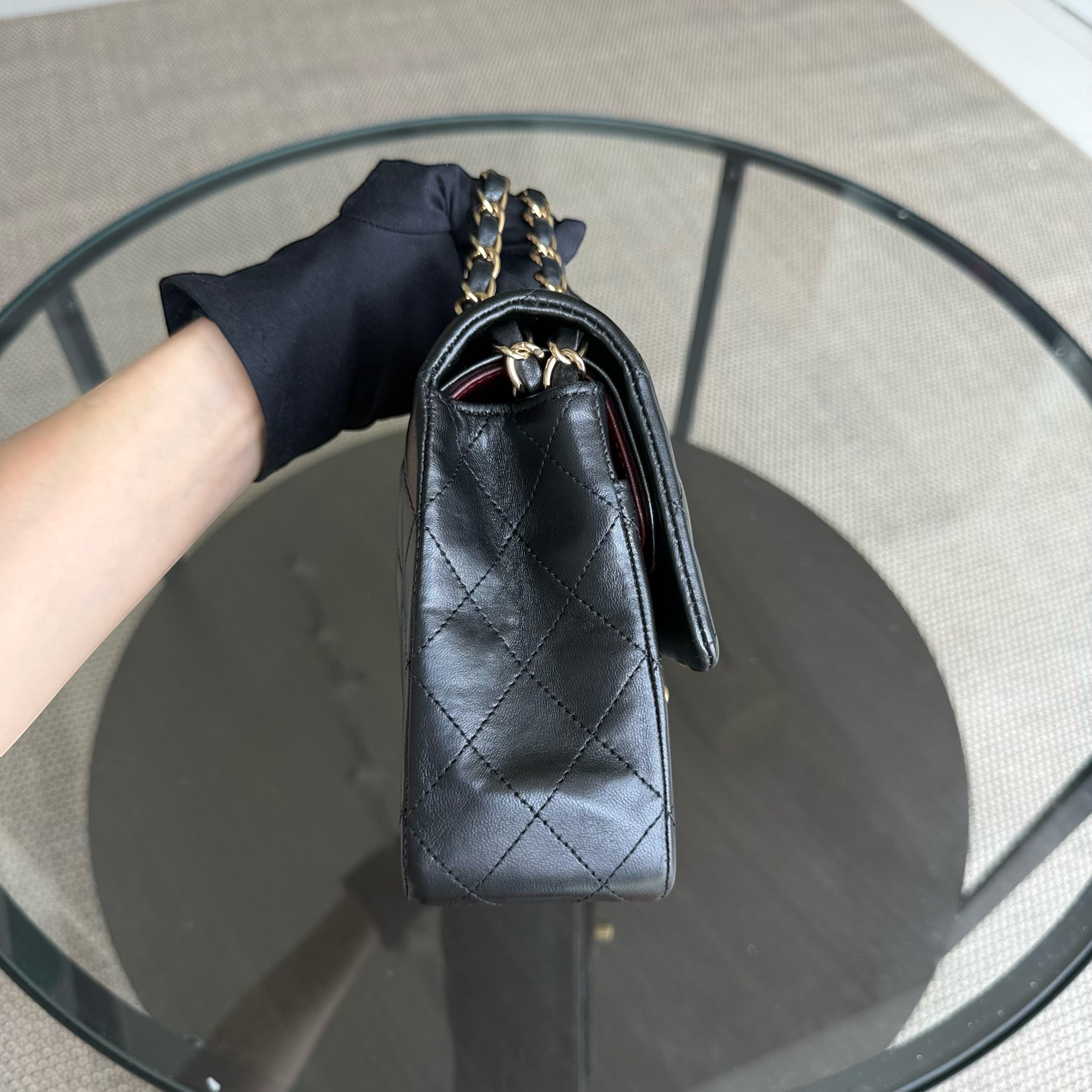 Chanel Classic Flap Medium - 25CM Quilted Lambskin Black Gold Hardware
