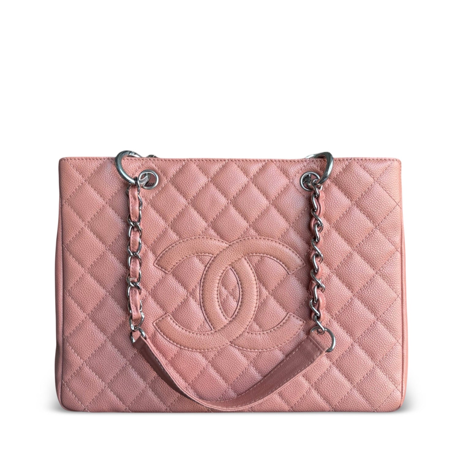 Chanel GST Grand Shopping Tote - Caviar Quilted Grained Calfskin Cinnamon Silver Hardware Series 11
