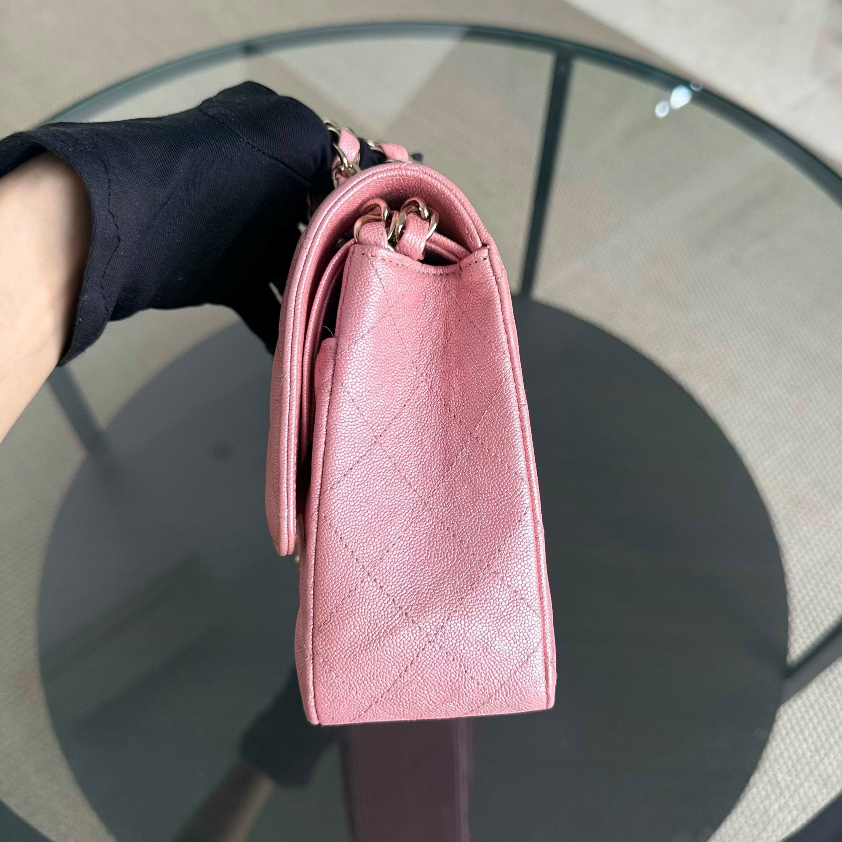 Chanel Classic Flap Medium - 25CM Quilted Caviar Light Pink Gold Hardware Series 27