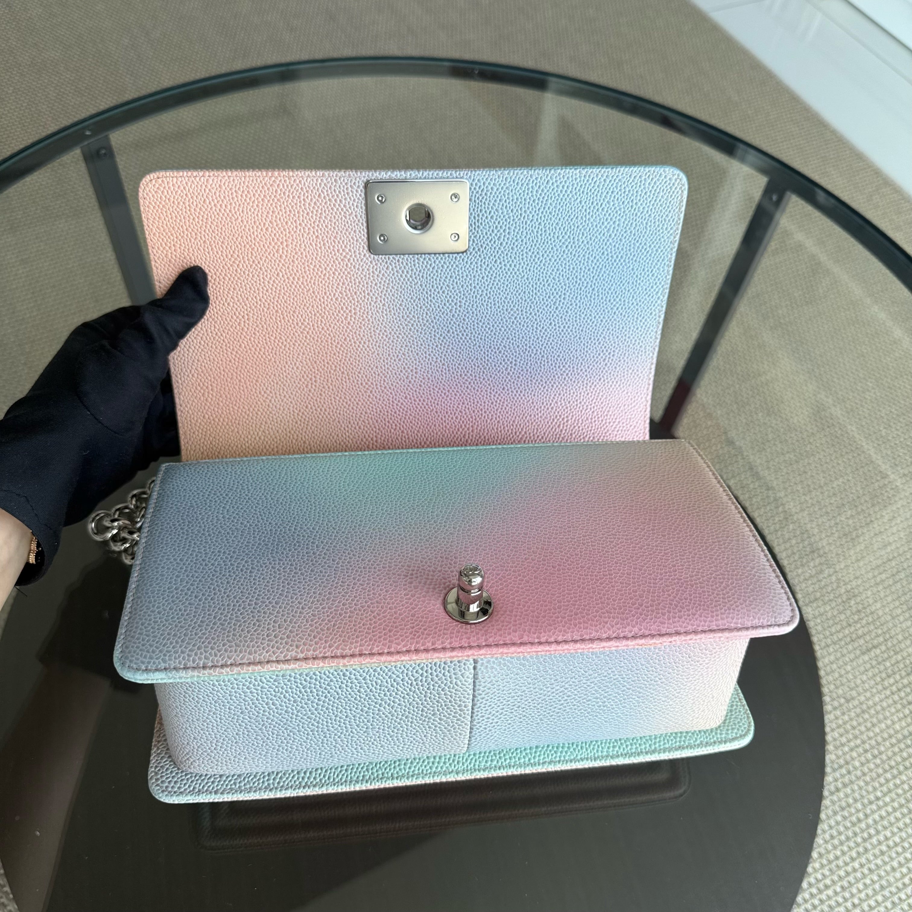 Chanel Boy Medium - Caviar 25CM Quilted Grained Calfskin Rainbow Limited Edition Series 25