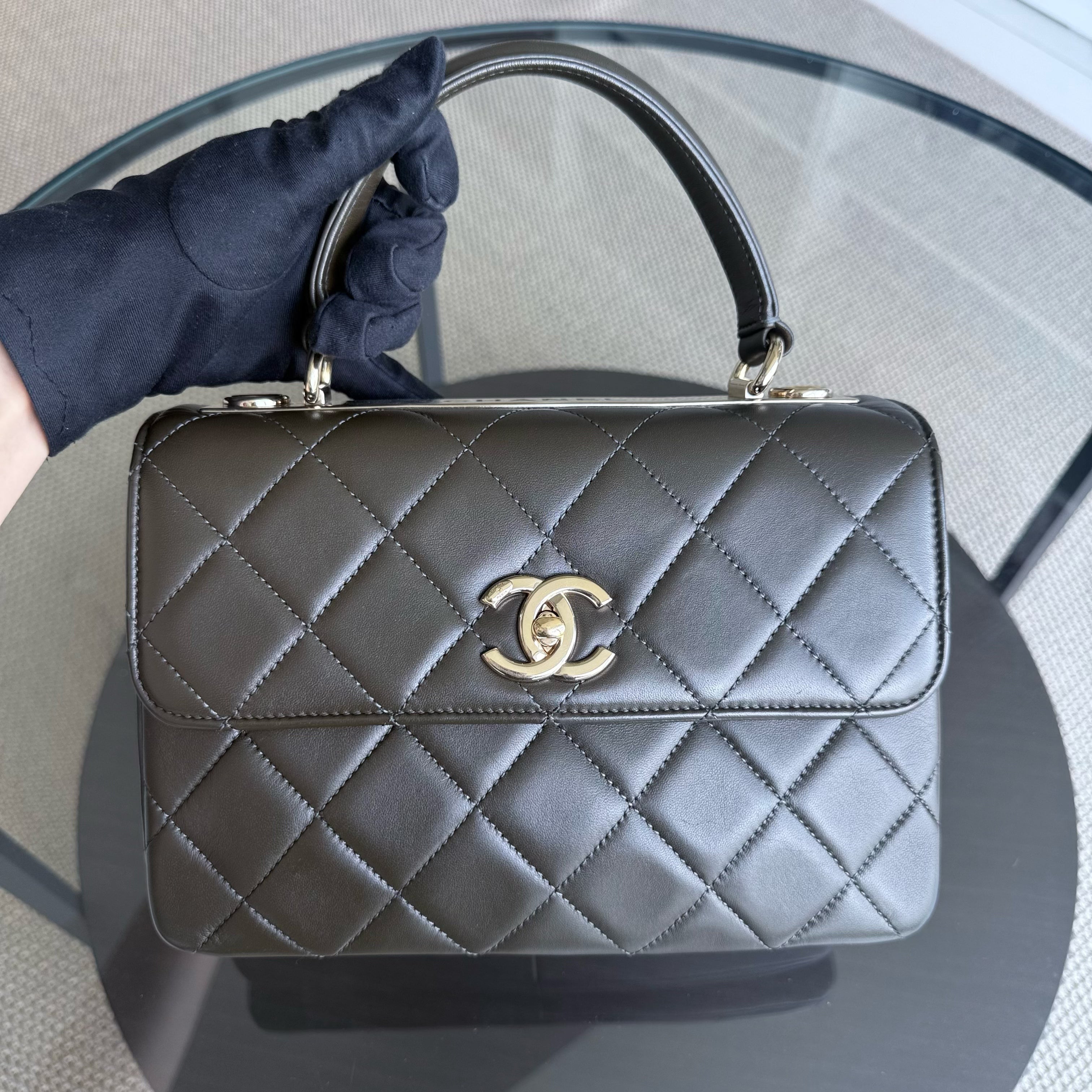 Chanel Trendy CC Small - Quilted Lambskin Dark Brown Gold Hardware Series 24