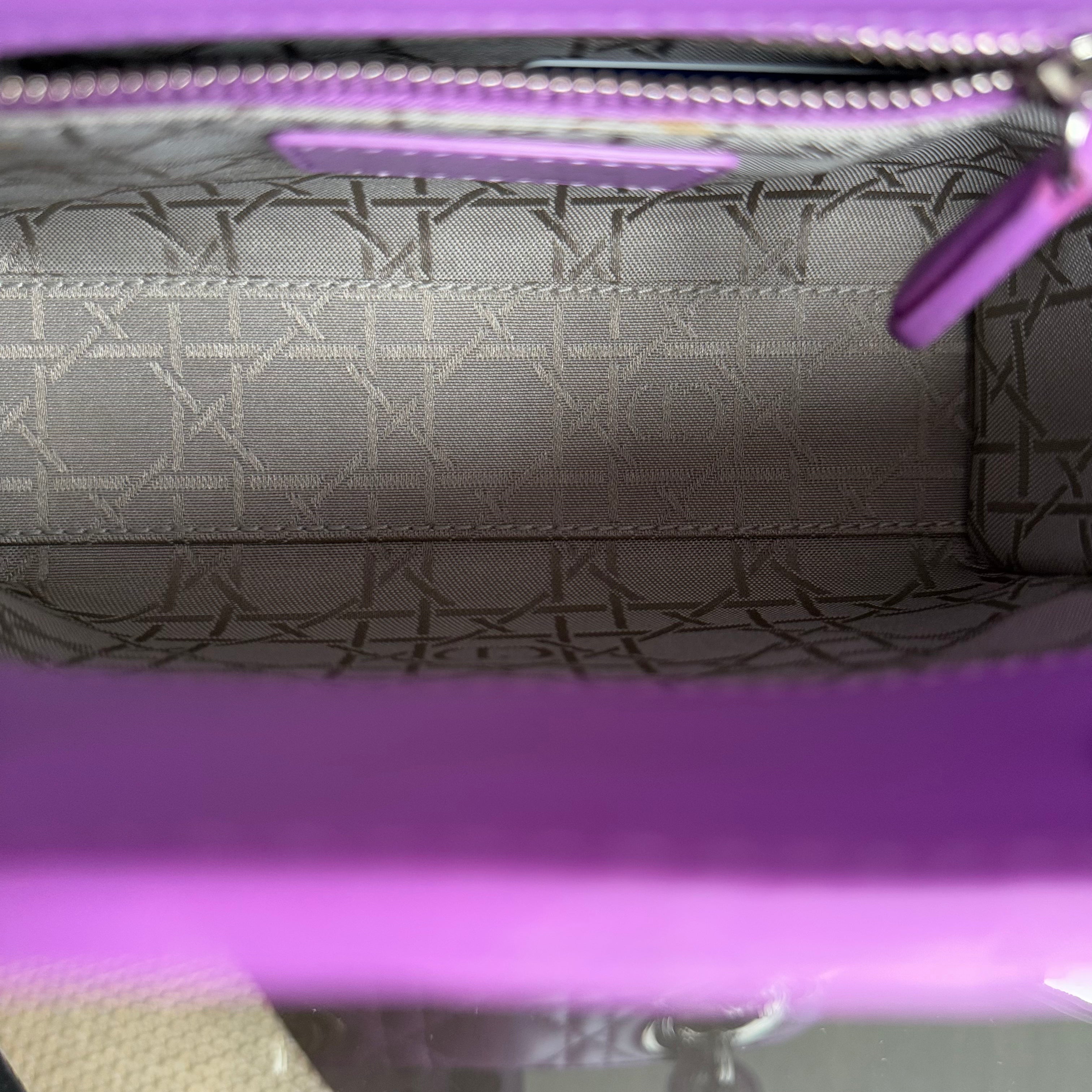 Dior Lady Mini - Cannage Lambskin Purple Silver Hardware