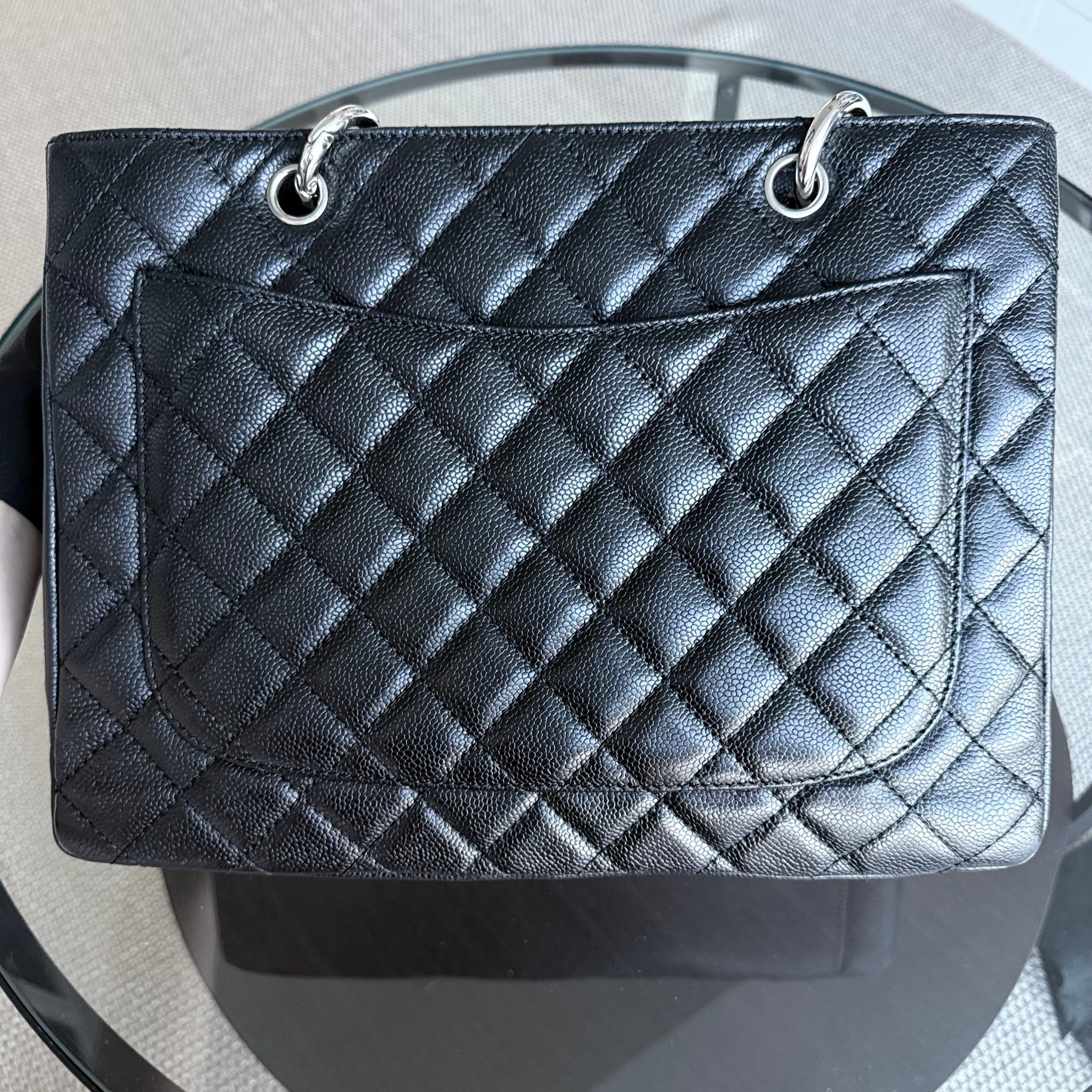 Chanel GST Grand Shopping Tote Caviar - Quilted Black Silver Hardware Series 12