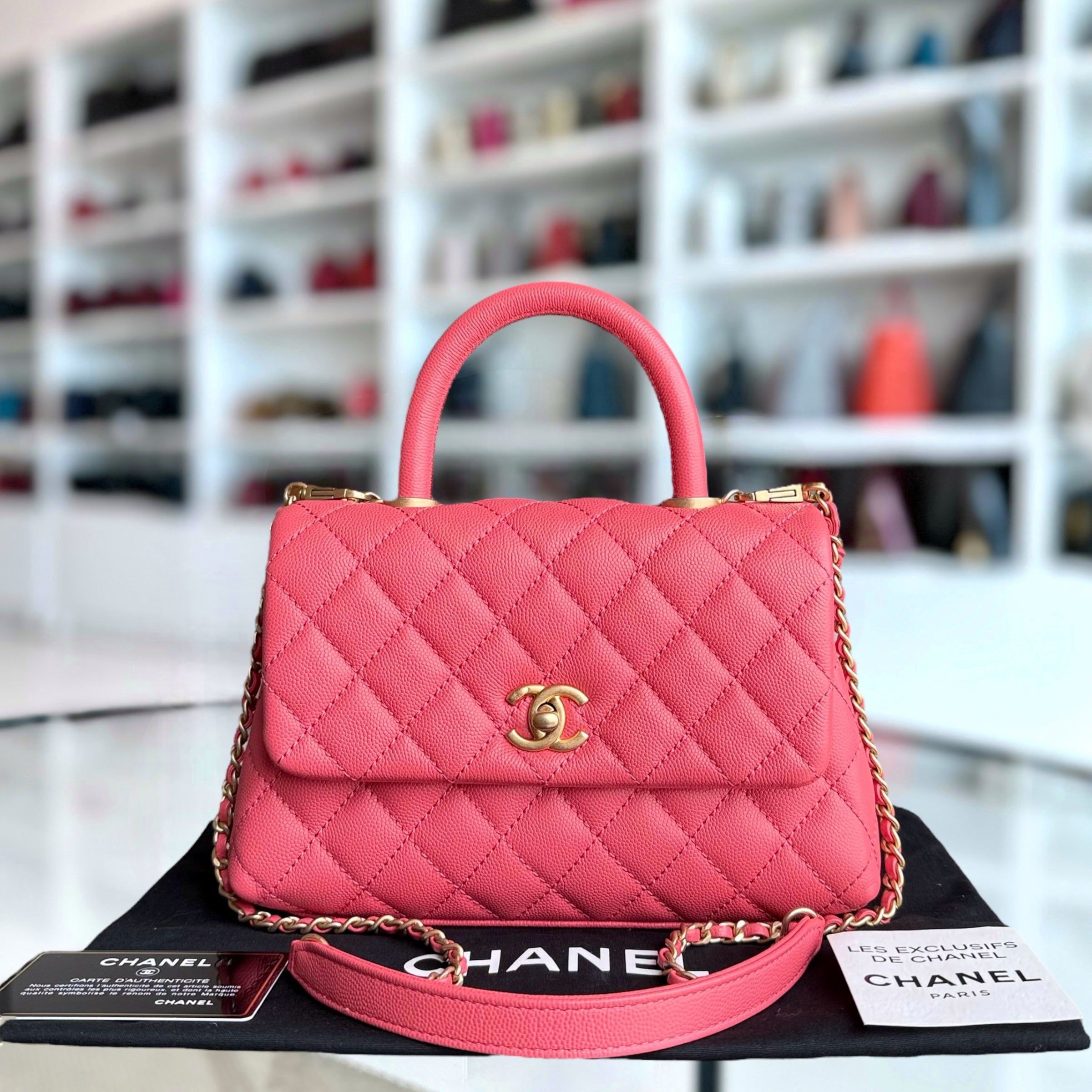 Chanel Coco Handle Small - Caviar Quitled Pink Gold Hardware Series 27