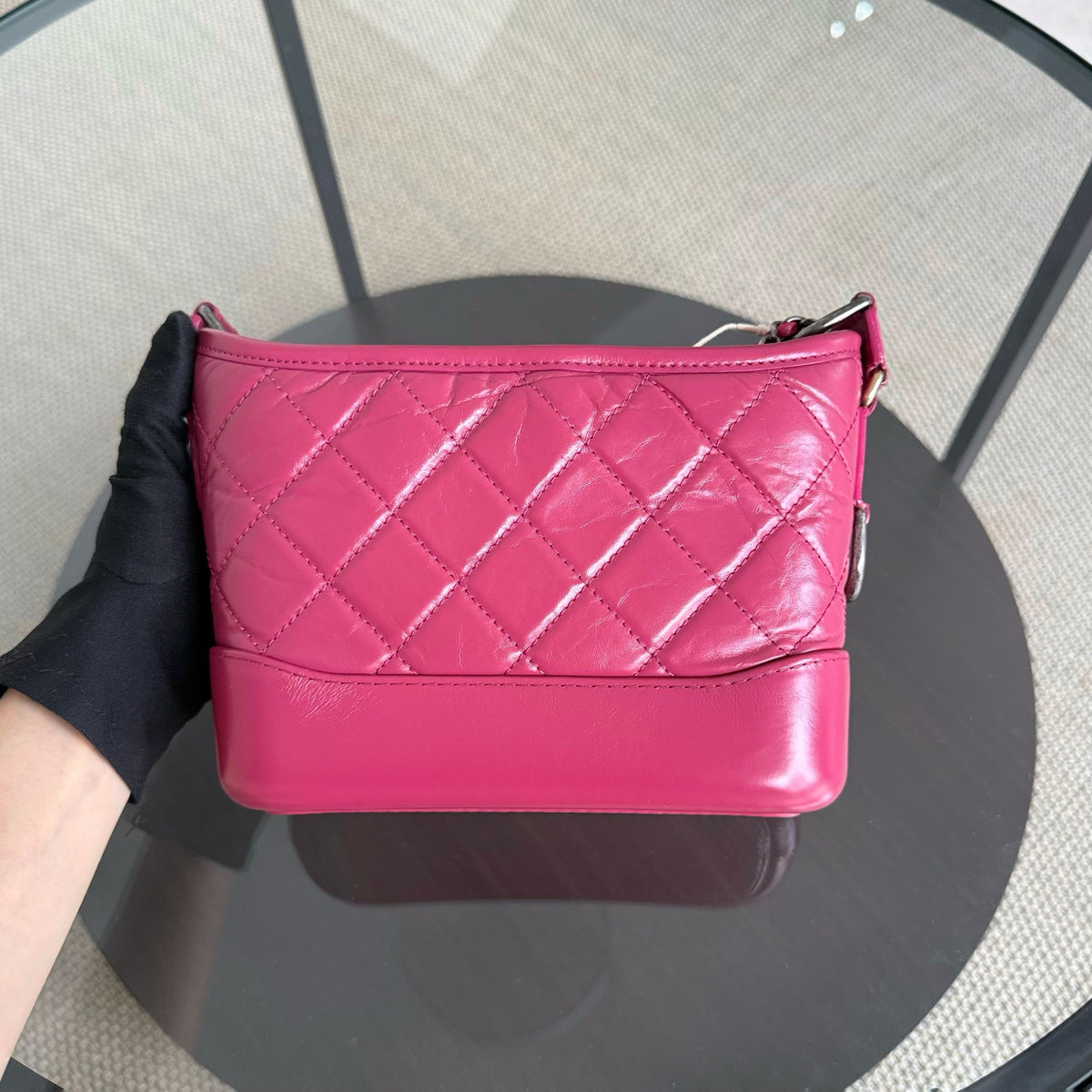 Chanel Gabrielle Small - Aged Calfskin Pink Mixed Gold Hardware Series 26