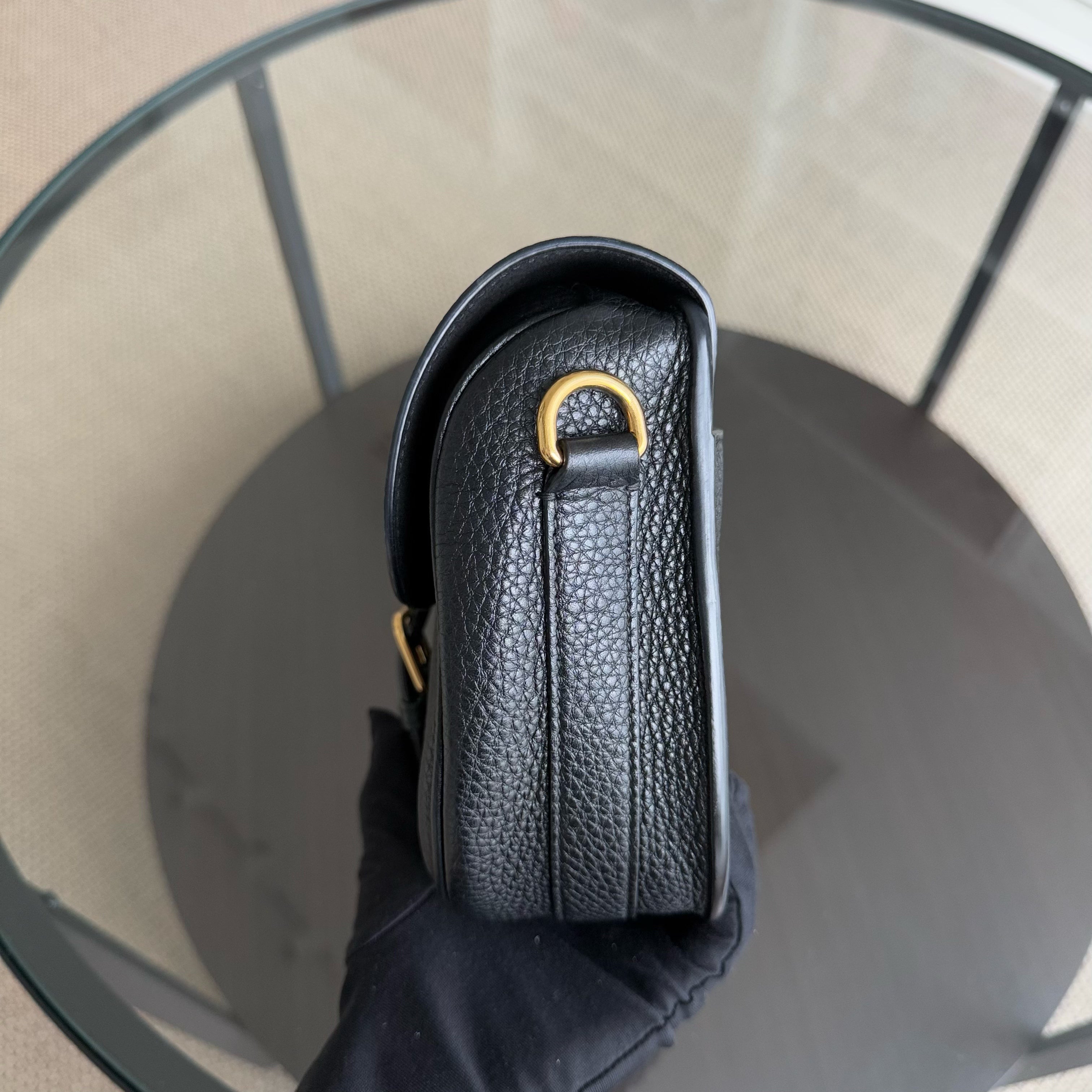 Dior Bobby Medium - Grained Calfskin Black Gold Hardware