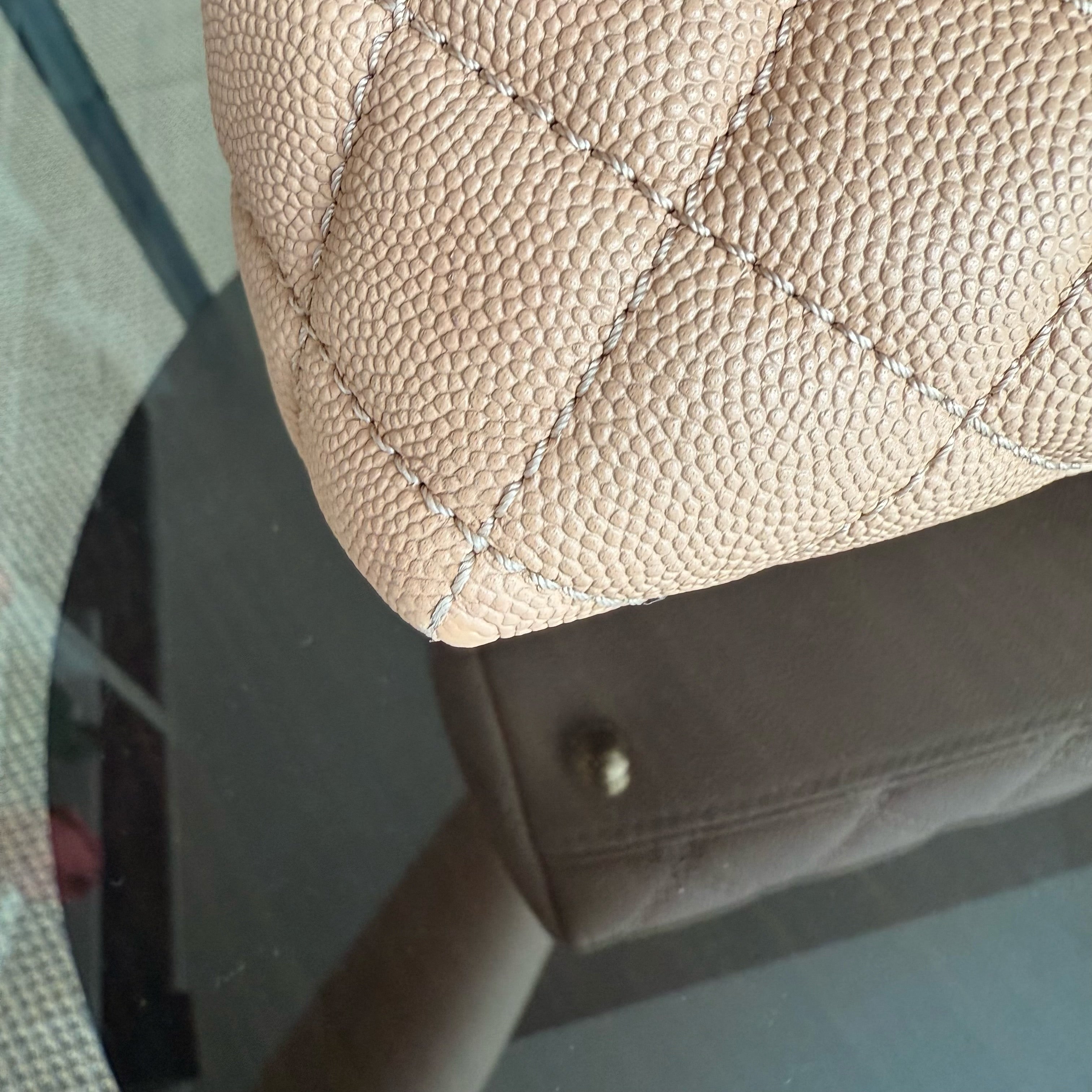 Chanel Coco Handle Medium - Caviar Quilted Grained Calfskin Beige Gold Hardware Series