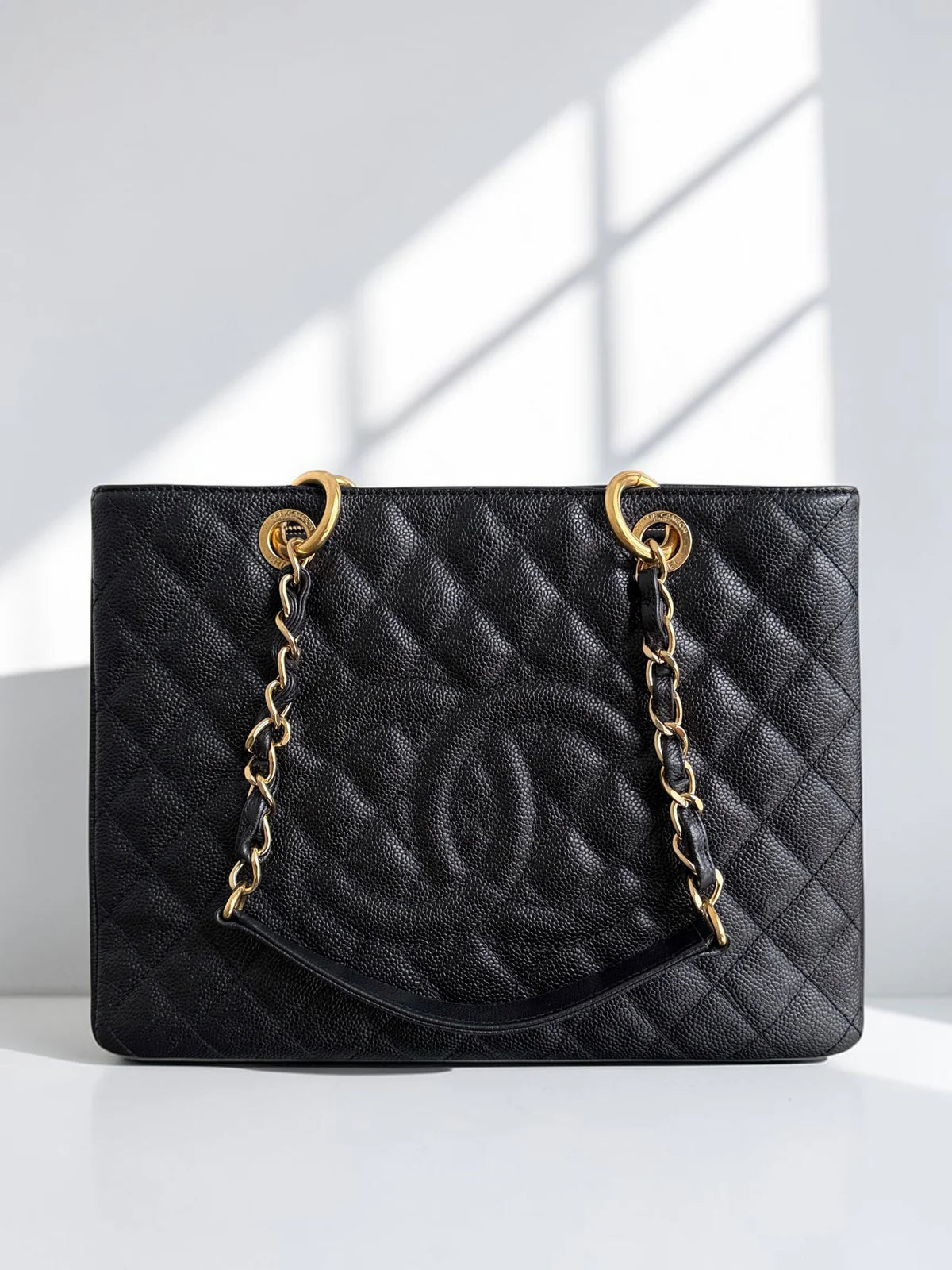 Chanel GST Grand Shopping Tote - Caviar Quilted Black Gold Hardware Series 17