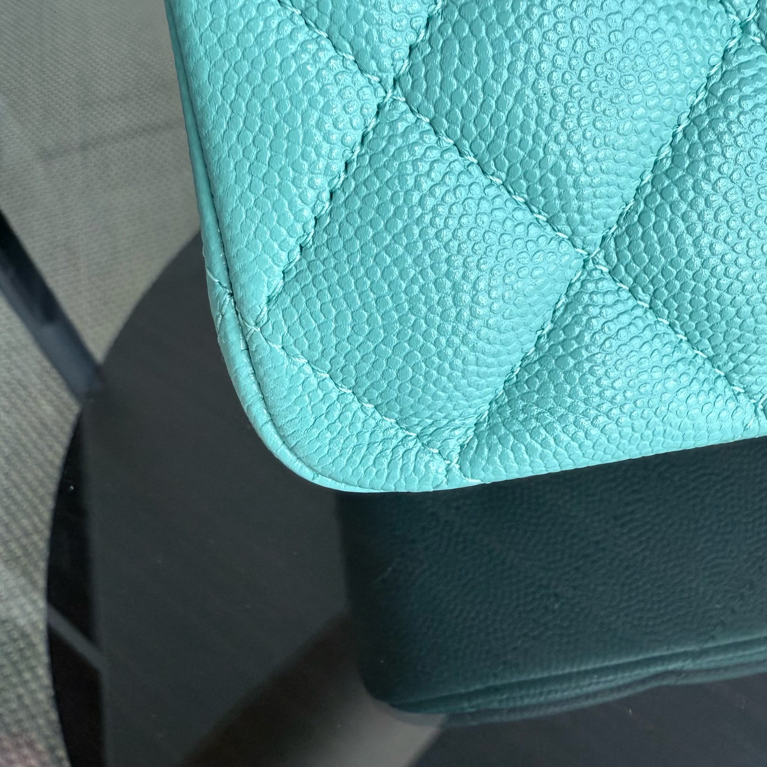Chanel Classic Flap Medium - 25CM Quilted Caviar Light Blue Gold Hardware Series 31