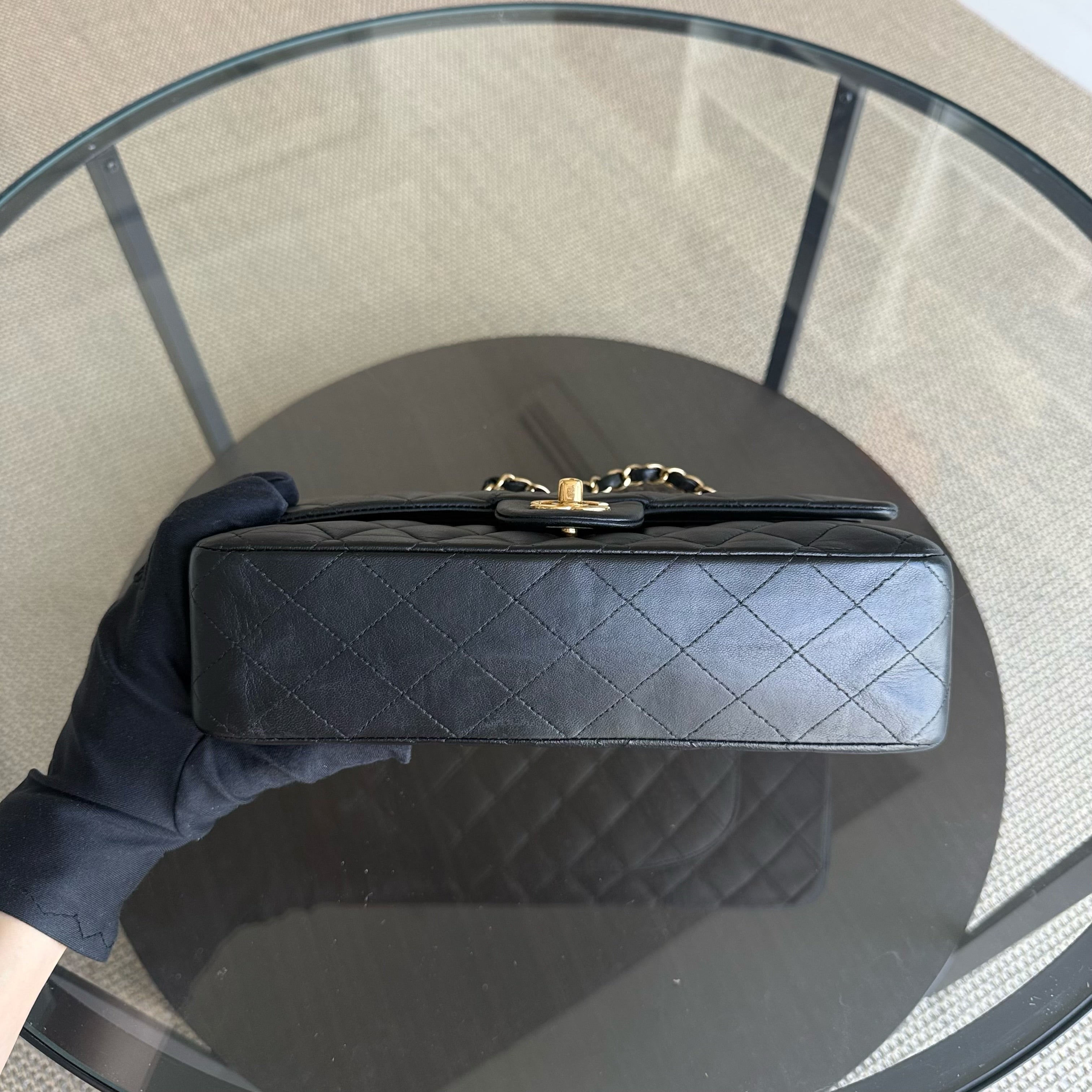 Chanel Classic Flap Medium - 25CM Quilted Lambskin Black Gold Hardware Sereis 13