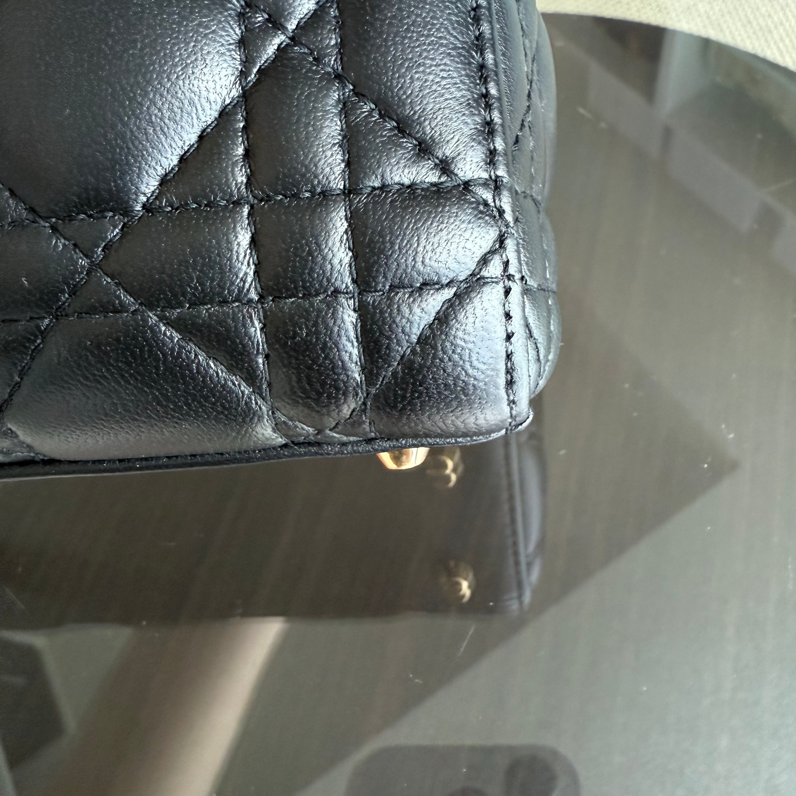 Dior Lady Mini - Cannage Lambskin Black Gold Hardware