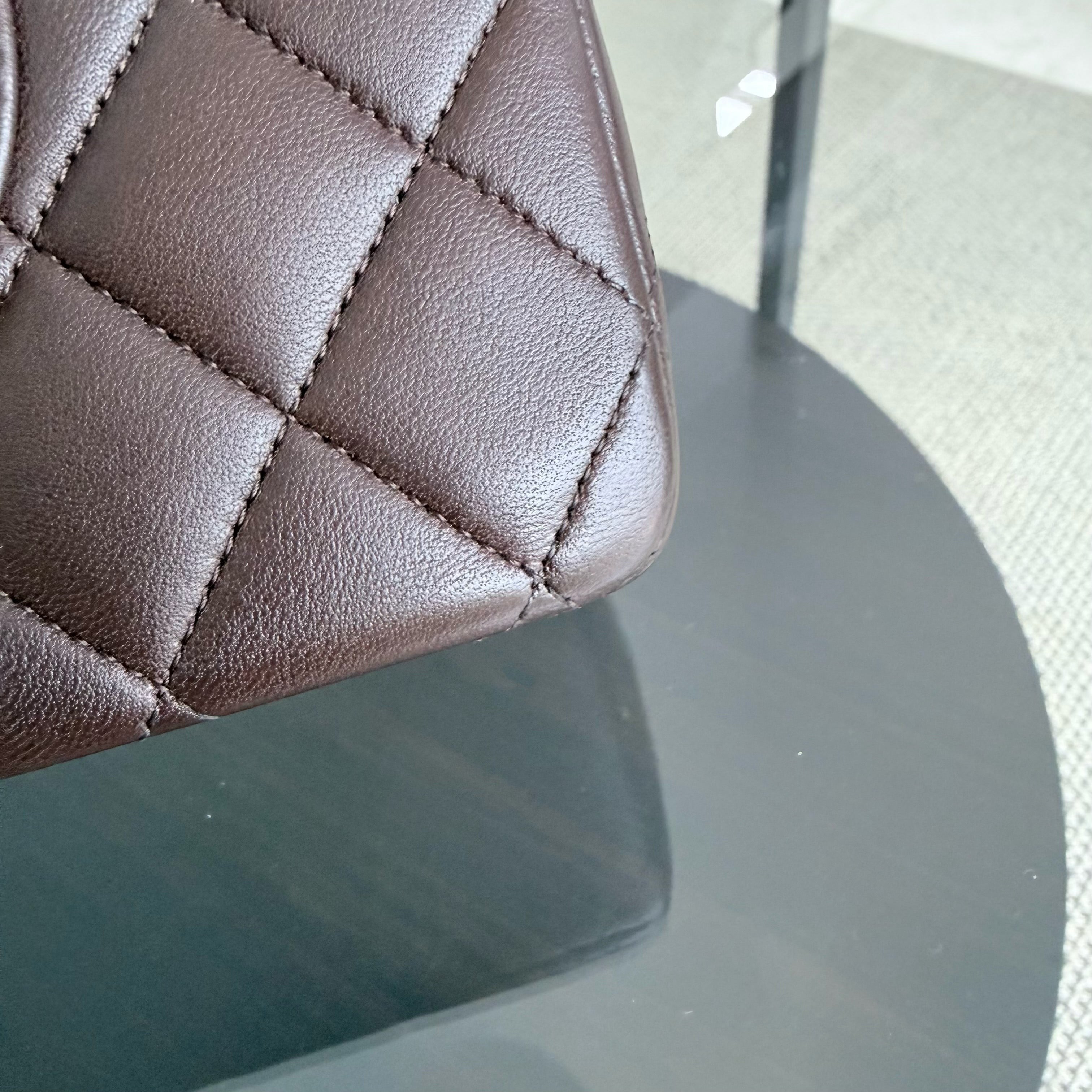Chanel Classic Flap Medium - 25CM Quilted Lambskin Brown Gold Hardware Series 14