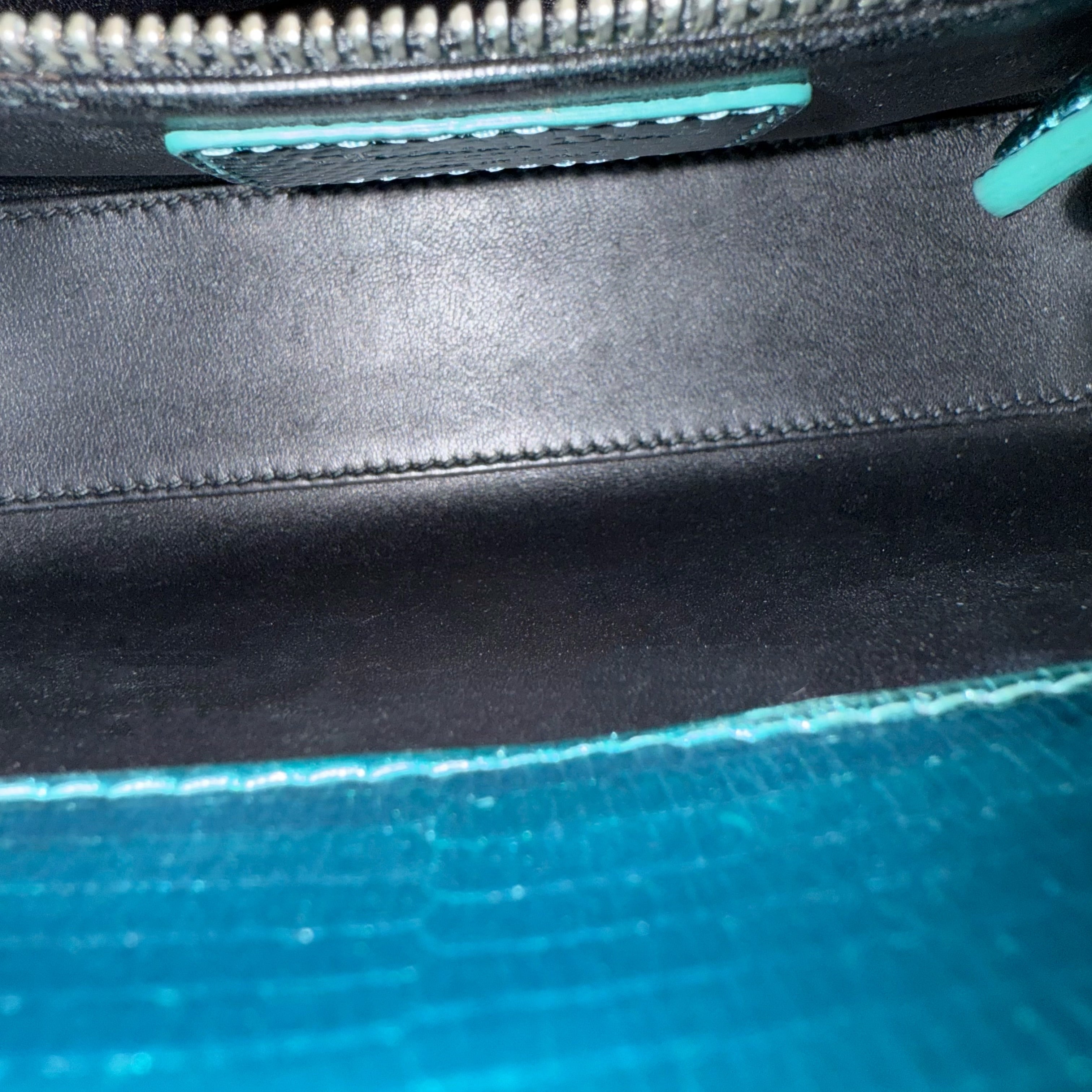 Dior Lady Mini - Exotic Lizard Green color Silver Hardware