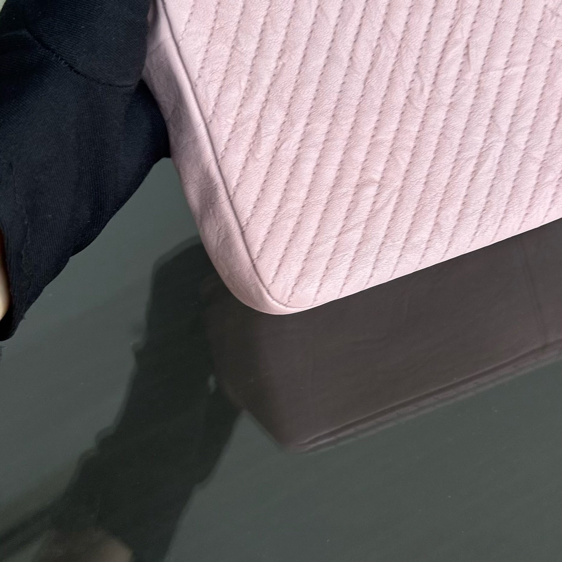 Chanel Herringbone Medallion - Chevron Seasonal Flap Light Pink Aged Gold Hardware Series 21