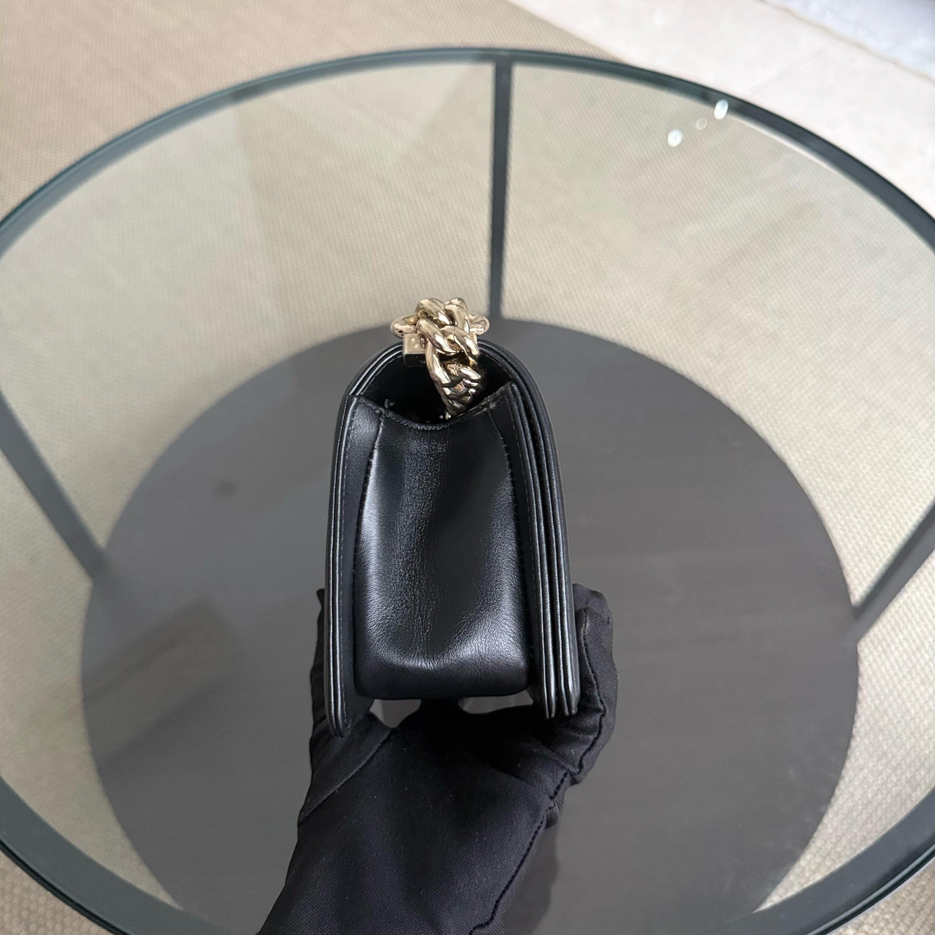 Chanel Boy Small - 20CM Stingray Black Gold Hardware Series 27