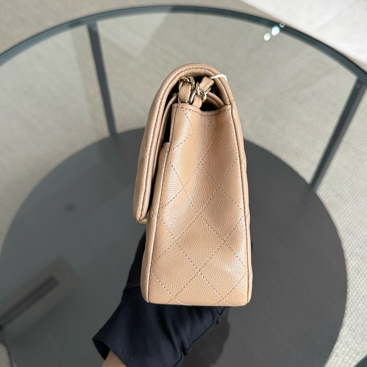 Chanel Classic Flap Medium - Caviar 25CM Quilted Caramel Gold Hardware Series 28