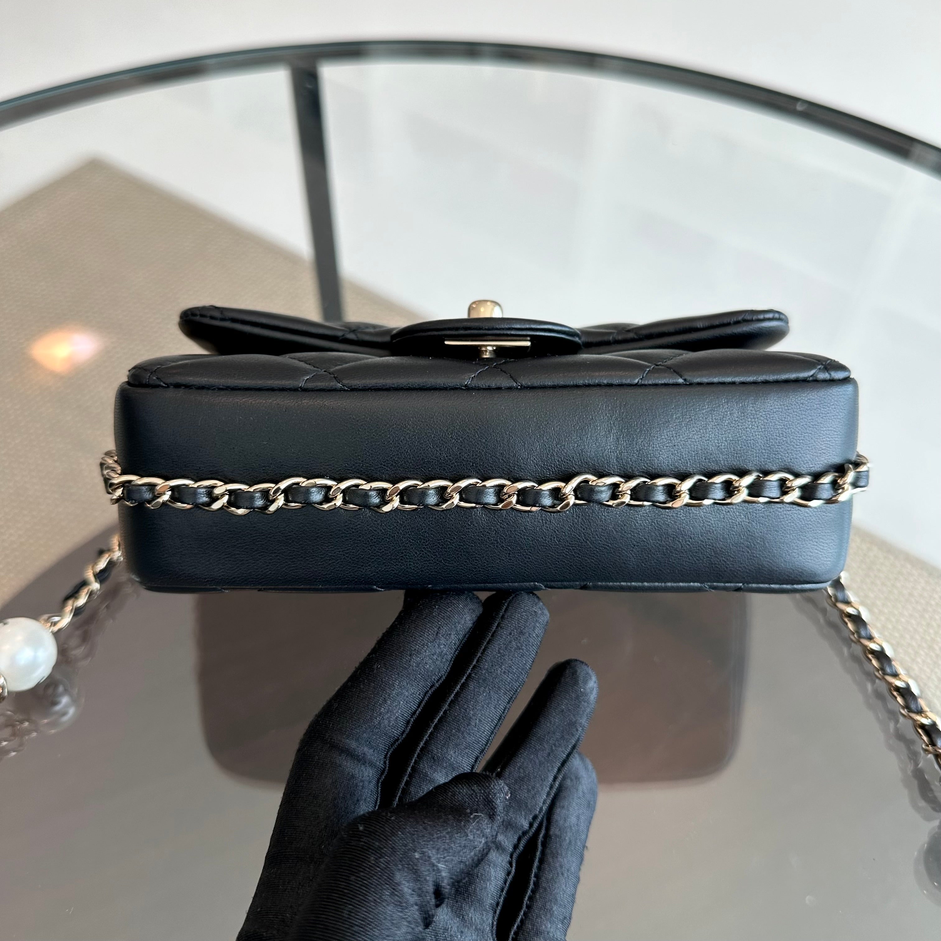 Chanel Pearl Mini Flap Quilted My Previous Lambskin Black GHW No 29