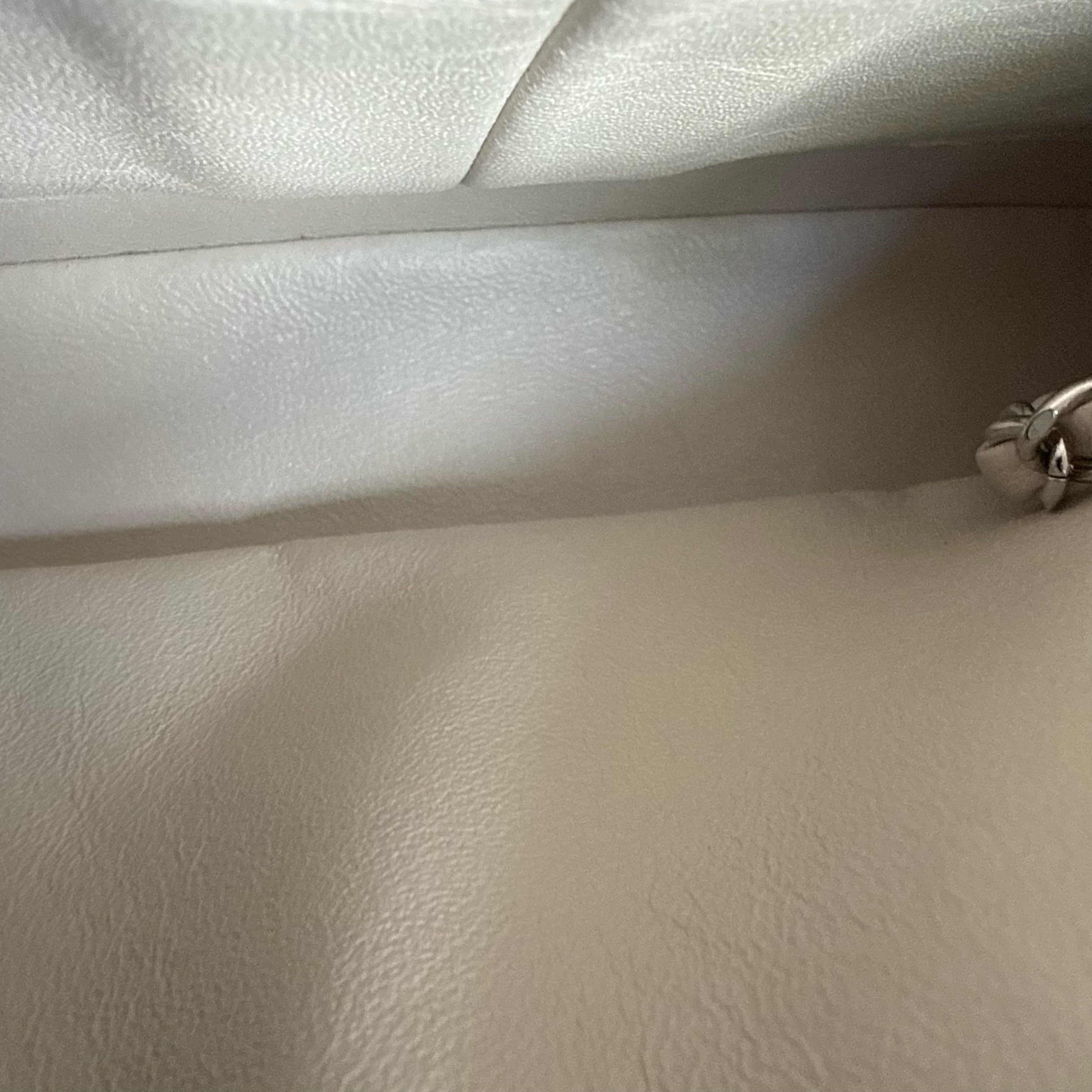 Chanel Classic Flap Medium - Caviar 25CM Quilted Double Flap Light Gray Grey Silver Hardware Series 26