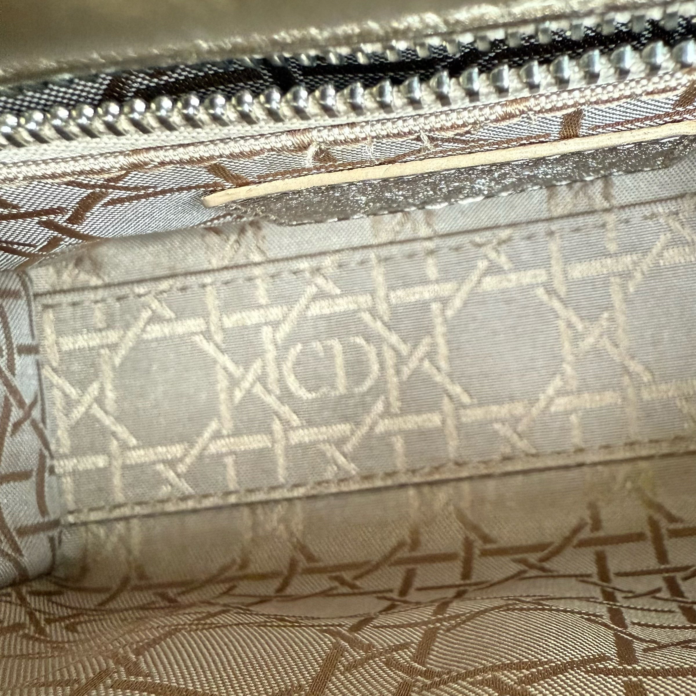 Dior Lady Mini - Cannage Lambskin Gold Silver Hardware Chain Strap