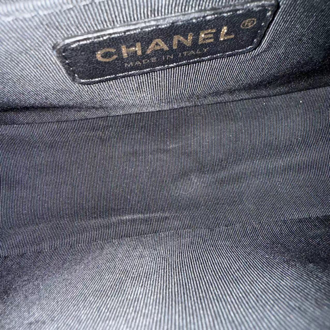 Chanel Boy Medium - 25CM Quilted Lambskin Black Gold Hardware Series 24