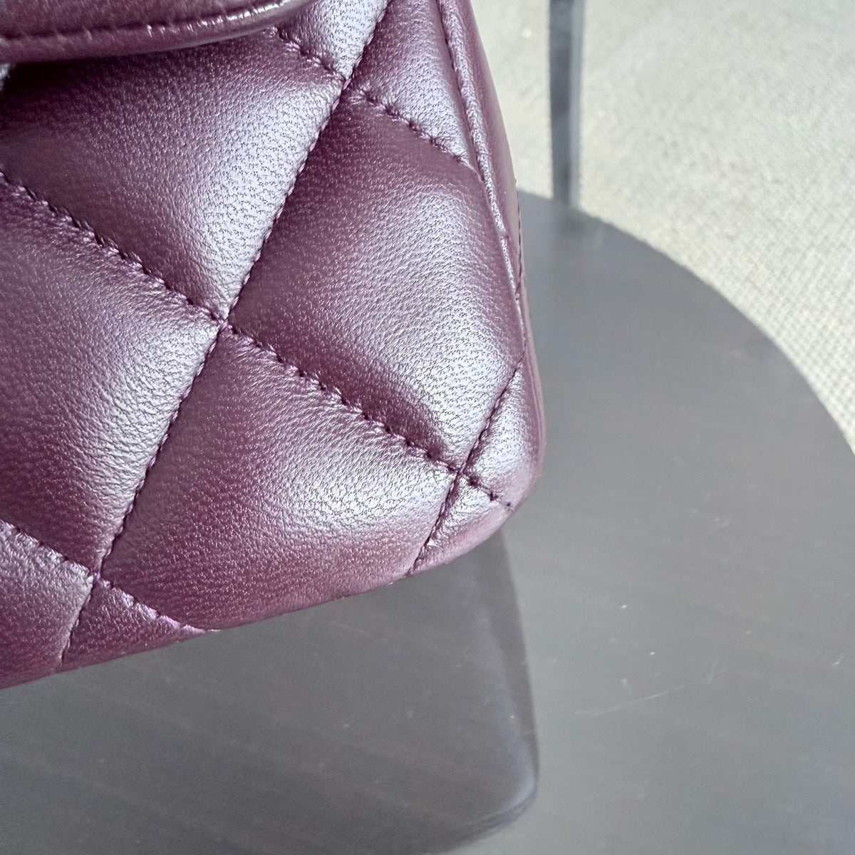 Chanel Classic Flap Jumbo - Double Flap 30CM Quilted Lambskin Dark Maroon Dark Silver Hardware