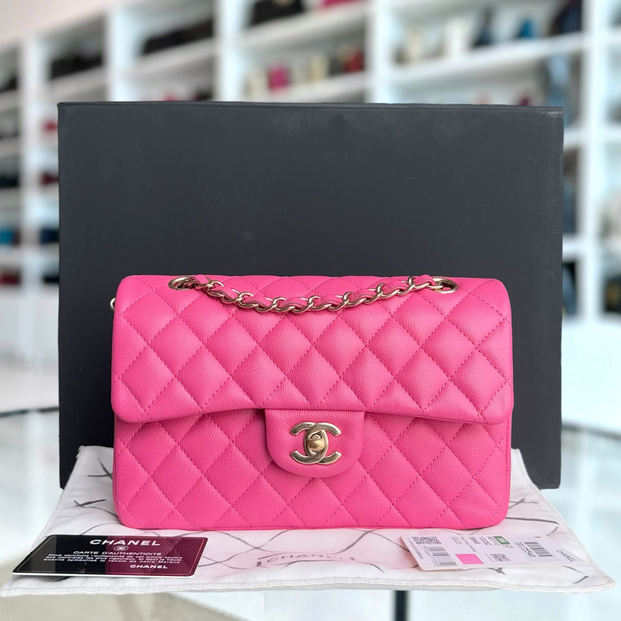 Chanel Classic Flap Small - Caviar Quilted Hot Pink Gold Hardware Series 30