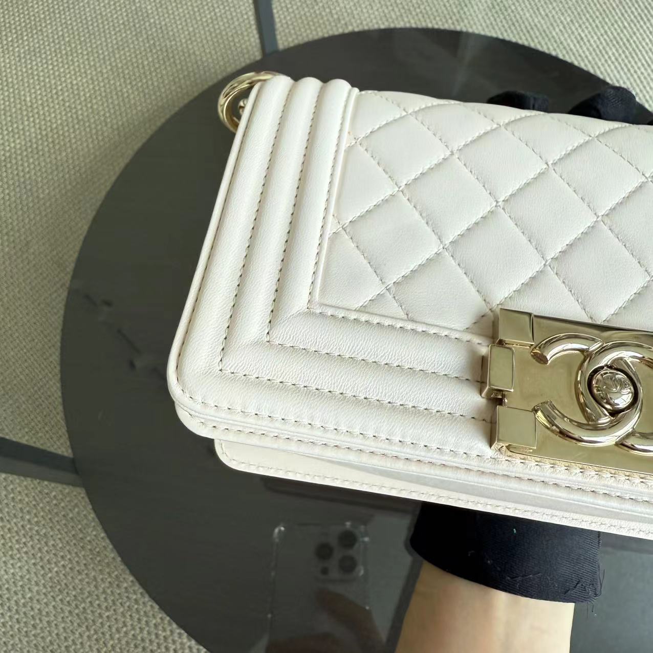 Chanel Boy Small -  Light Pink Quilted Lambskin Gold Hardware Series 22