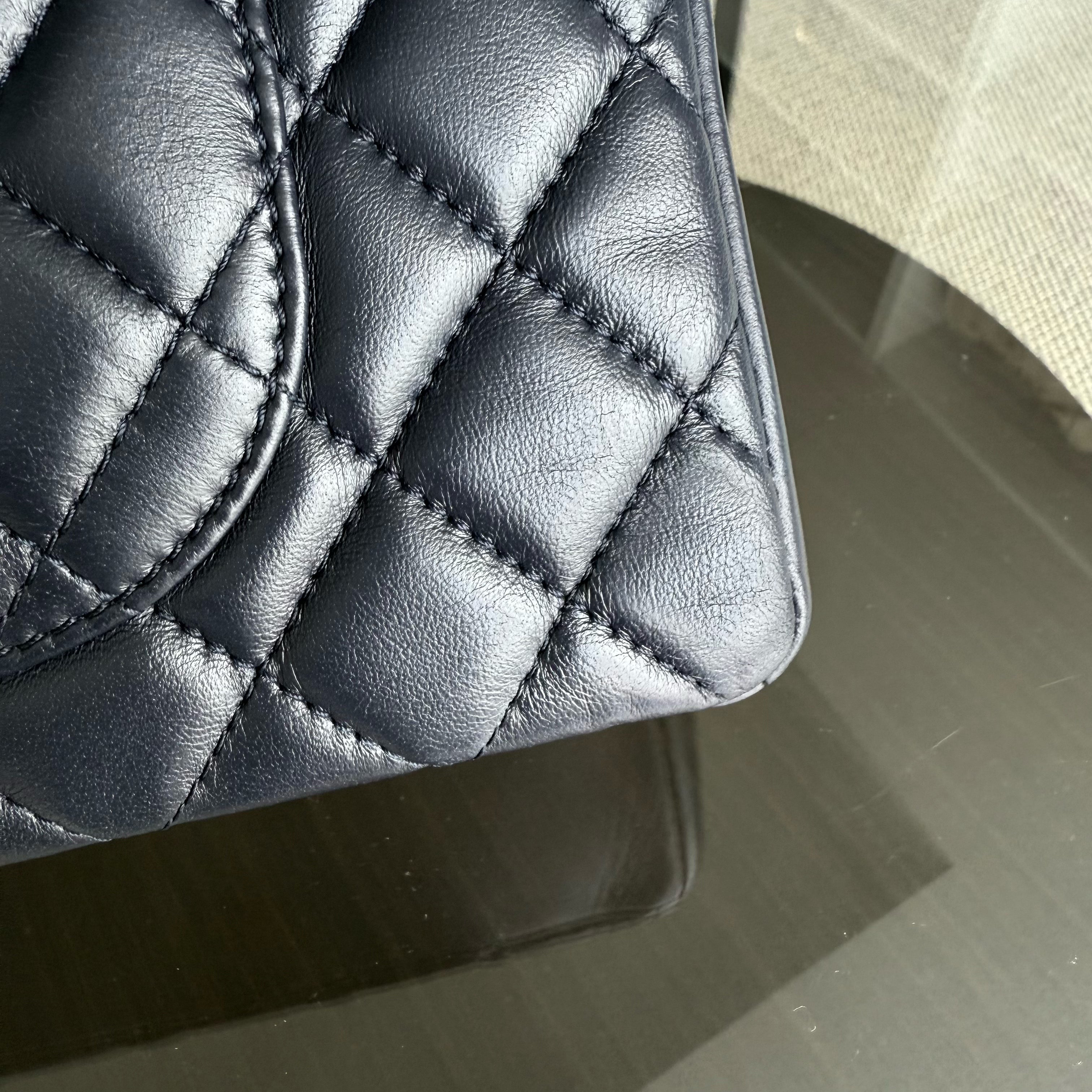 Chanel Chic Flap Seasonal Flap Medium - 25CM Quilted Lambskin Dark Blue Series 21