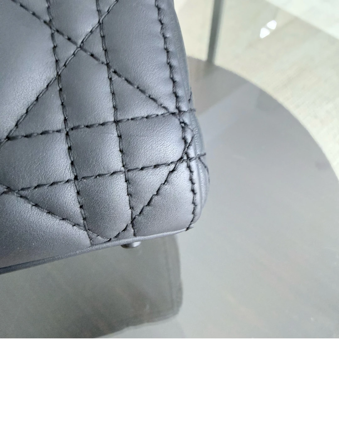 Dior Lady Mini - Cannage Calfskin So Black Black Hardware Chain Strap