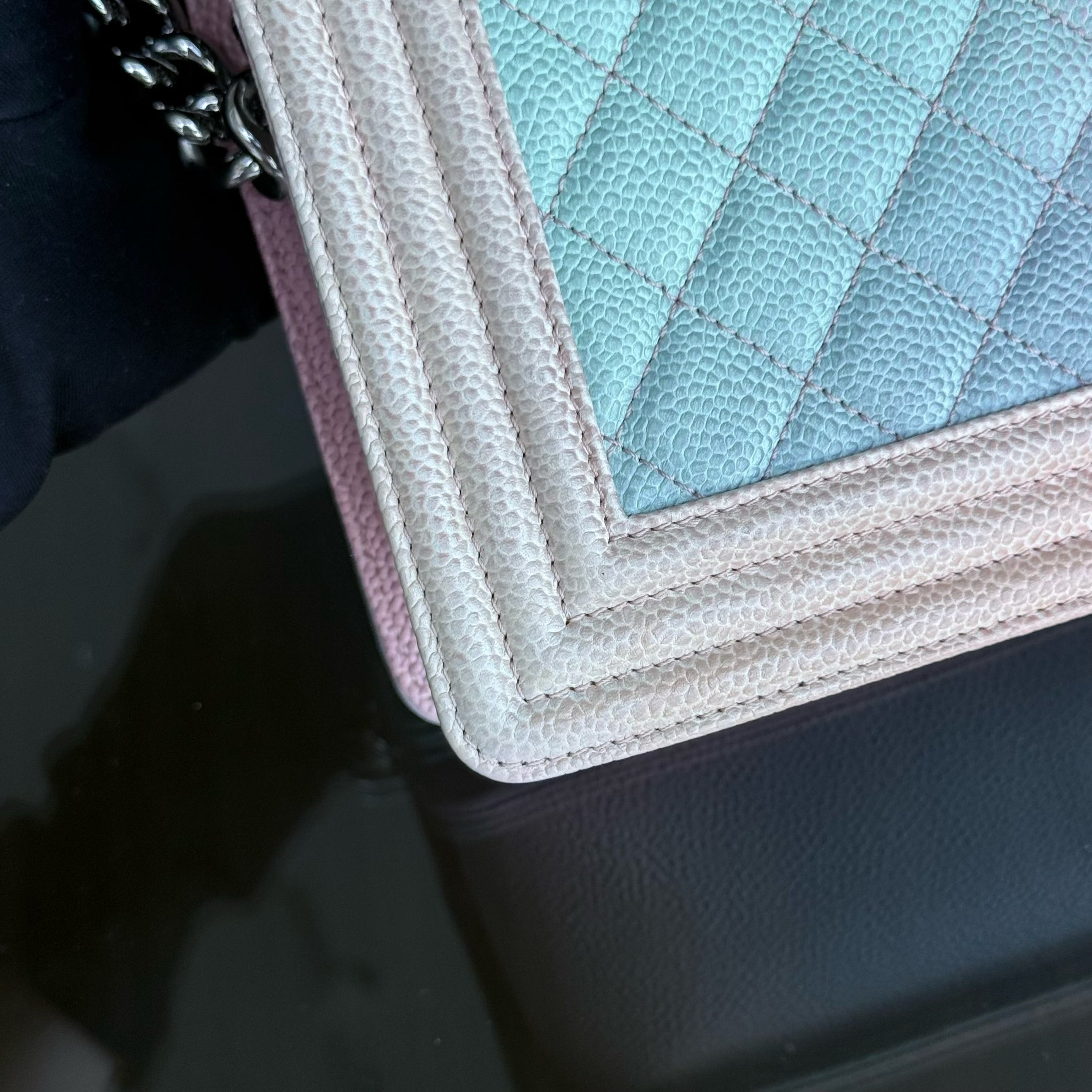 Chanel Boy Medium - Caviar 25CM Quilted Grained Calfskin Rainbow Limited Edition Series 25