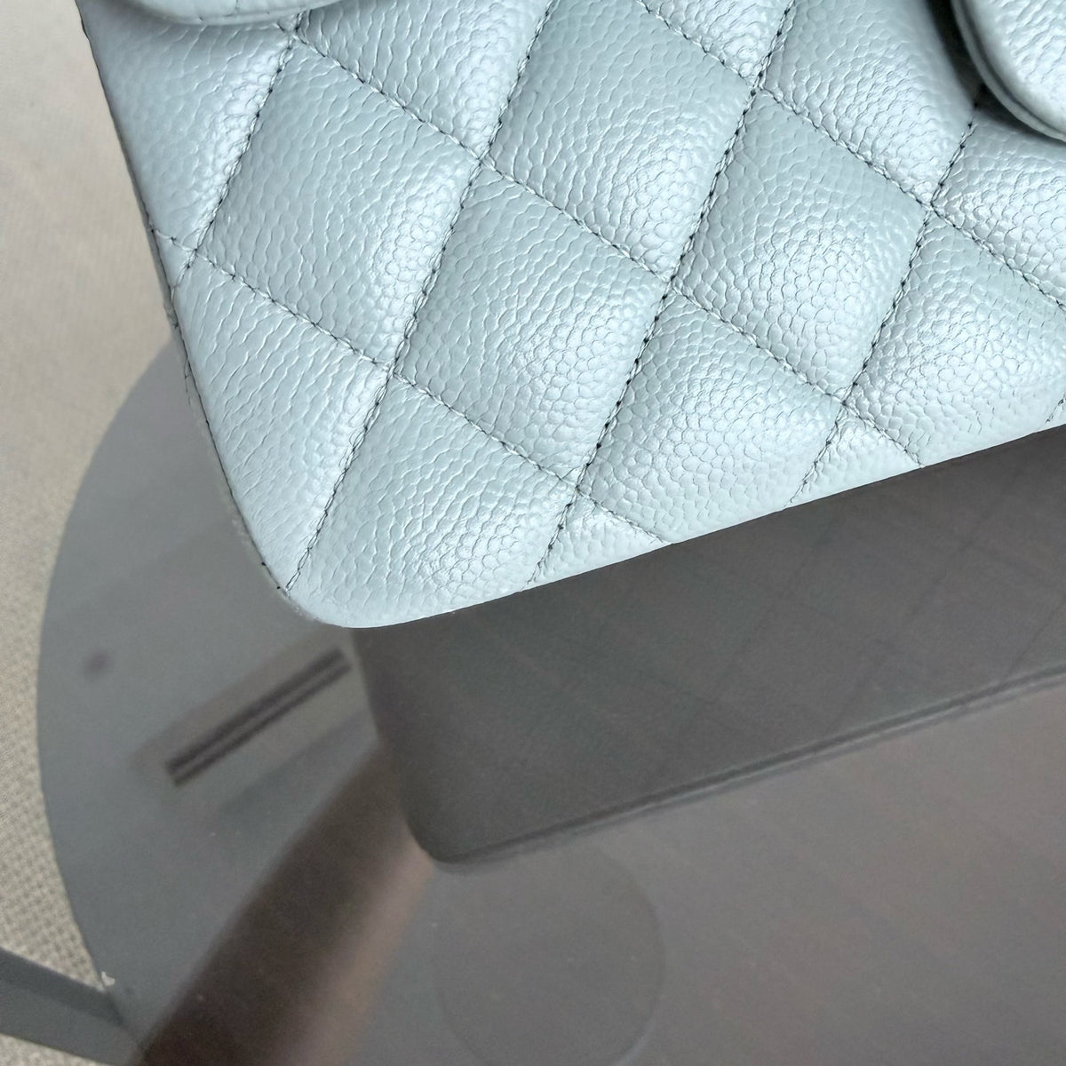 Chanel Classic Flap Small - Caviar 23CM Quilted Light Blue Green Silver Hardware Series 30