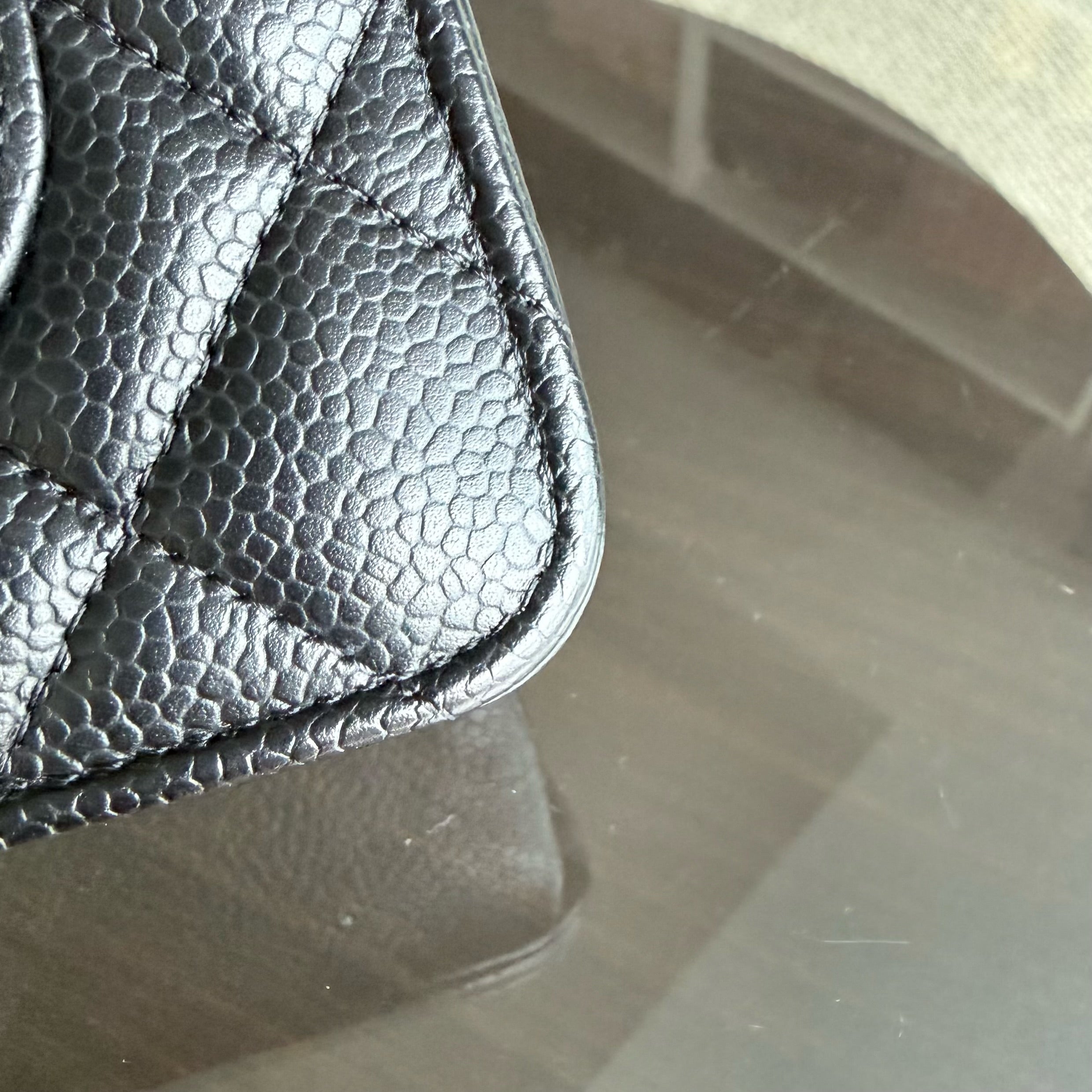 Chanel WOC - Bag Wallet On Chain Quilted Caviar Black Silver Hardware Microchip