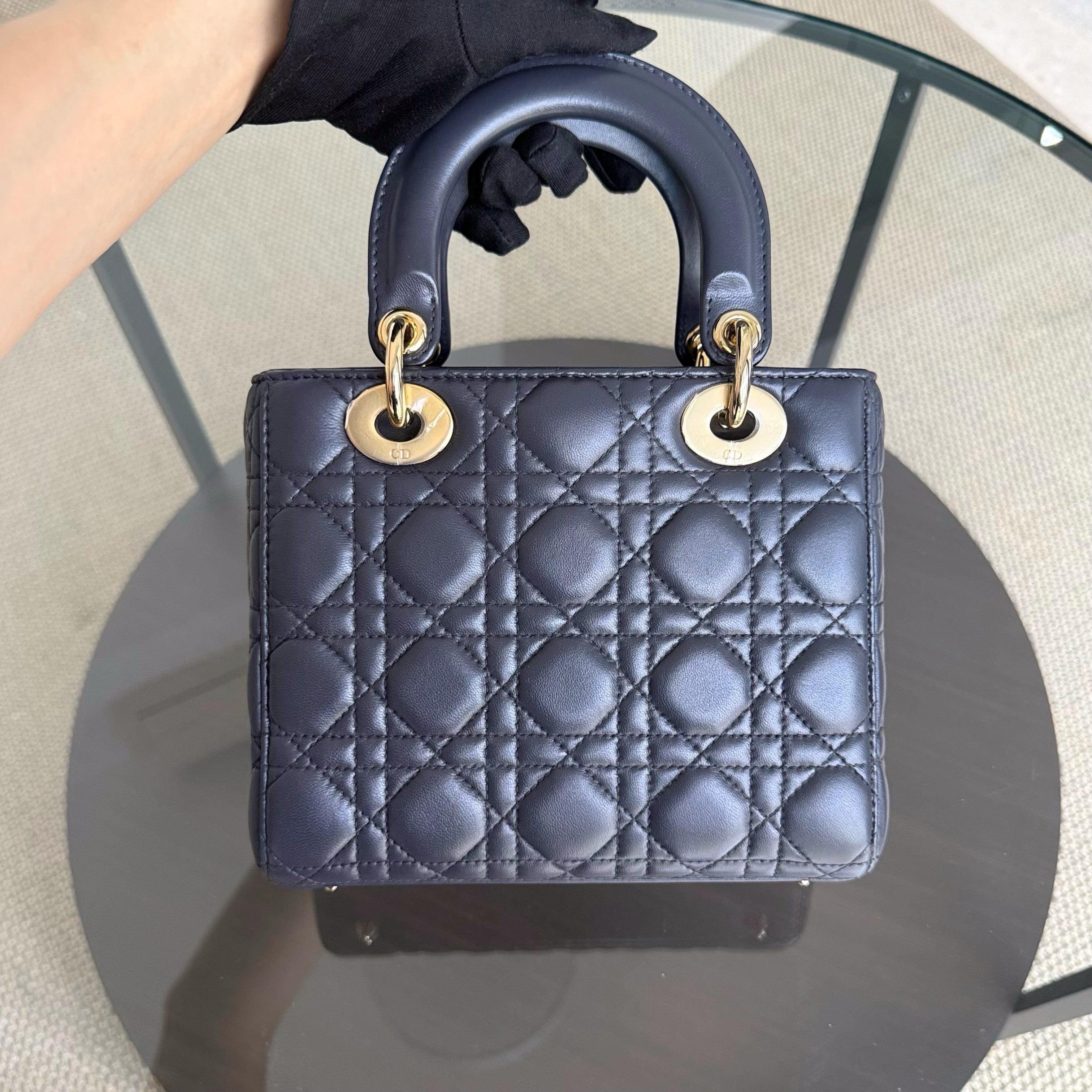 Dior Lady Small - Cannage Lambskin Gold Hardware