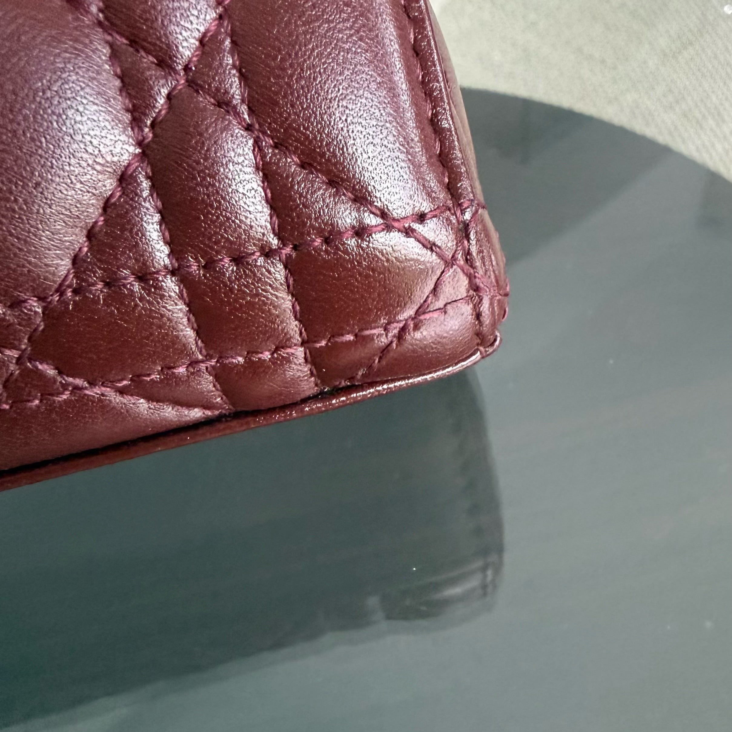 Dior D-Joy Medium - Cannage Lambskin Burgundy Gold Hardware
