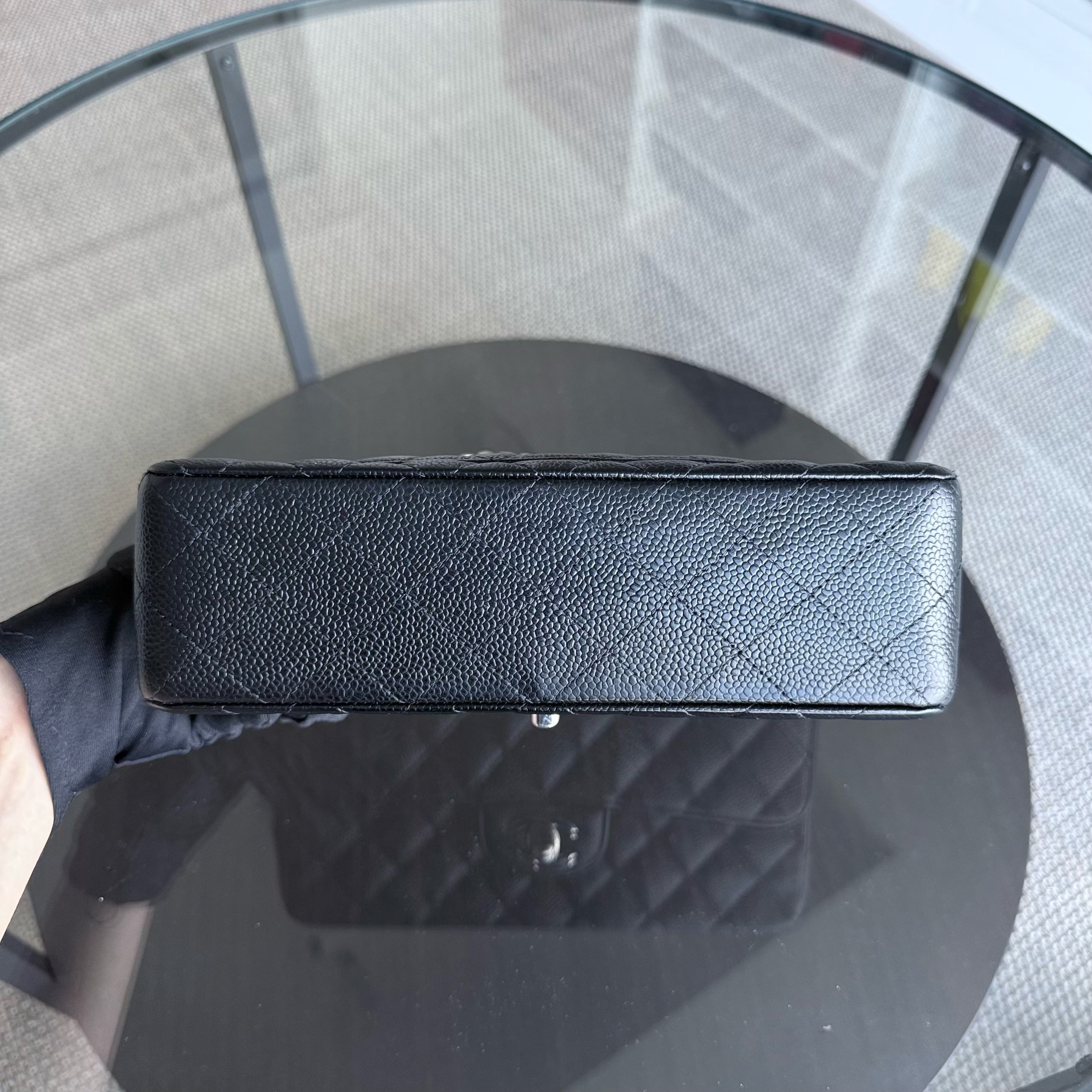 Chanel Classic Flap Small - 23CM Quilted Caviar Black Silver Hardware Series 19