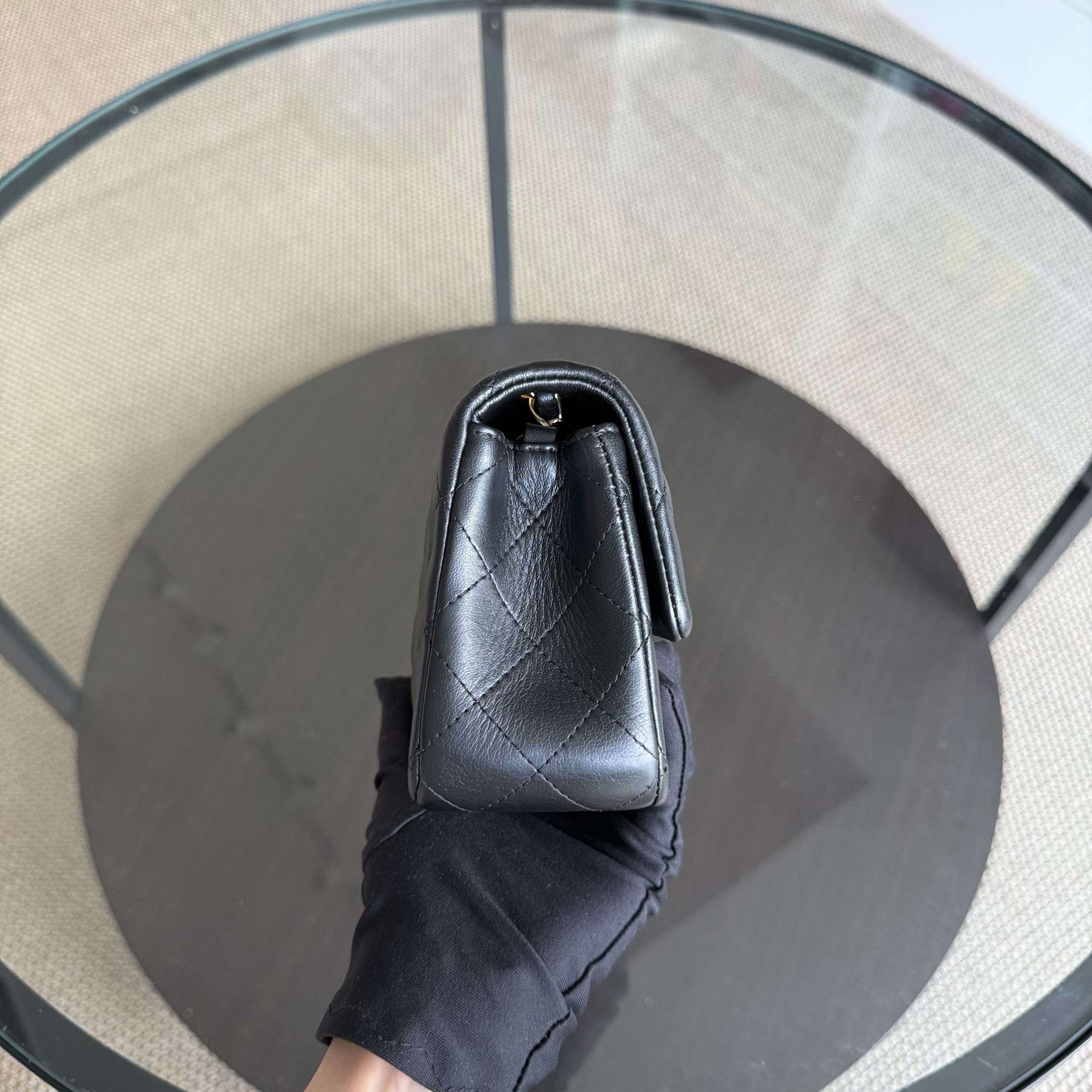 Chanel Lambskin Mini Rectangle Classic Flap - 20CM Quilted Black Golden Hardware Series 21