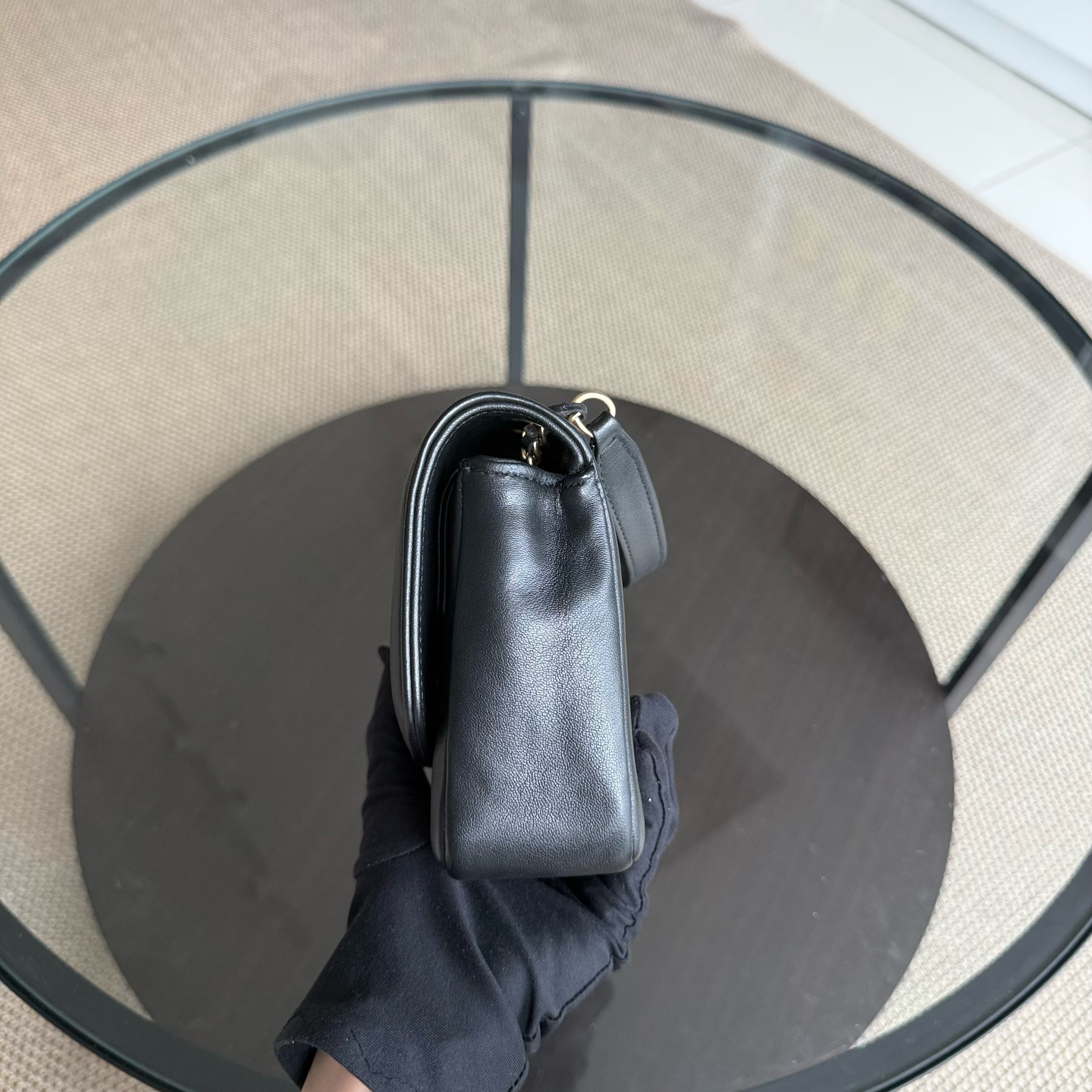 Chanel Diana Reissue Small - 22CM Quilted Lambskin Black Gold Hardware Series 20