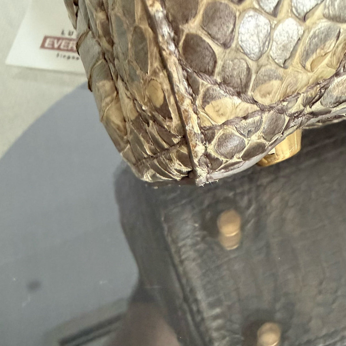 Dior Lady Small Flap - Cannage Gold Python Gold Hardware