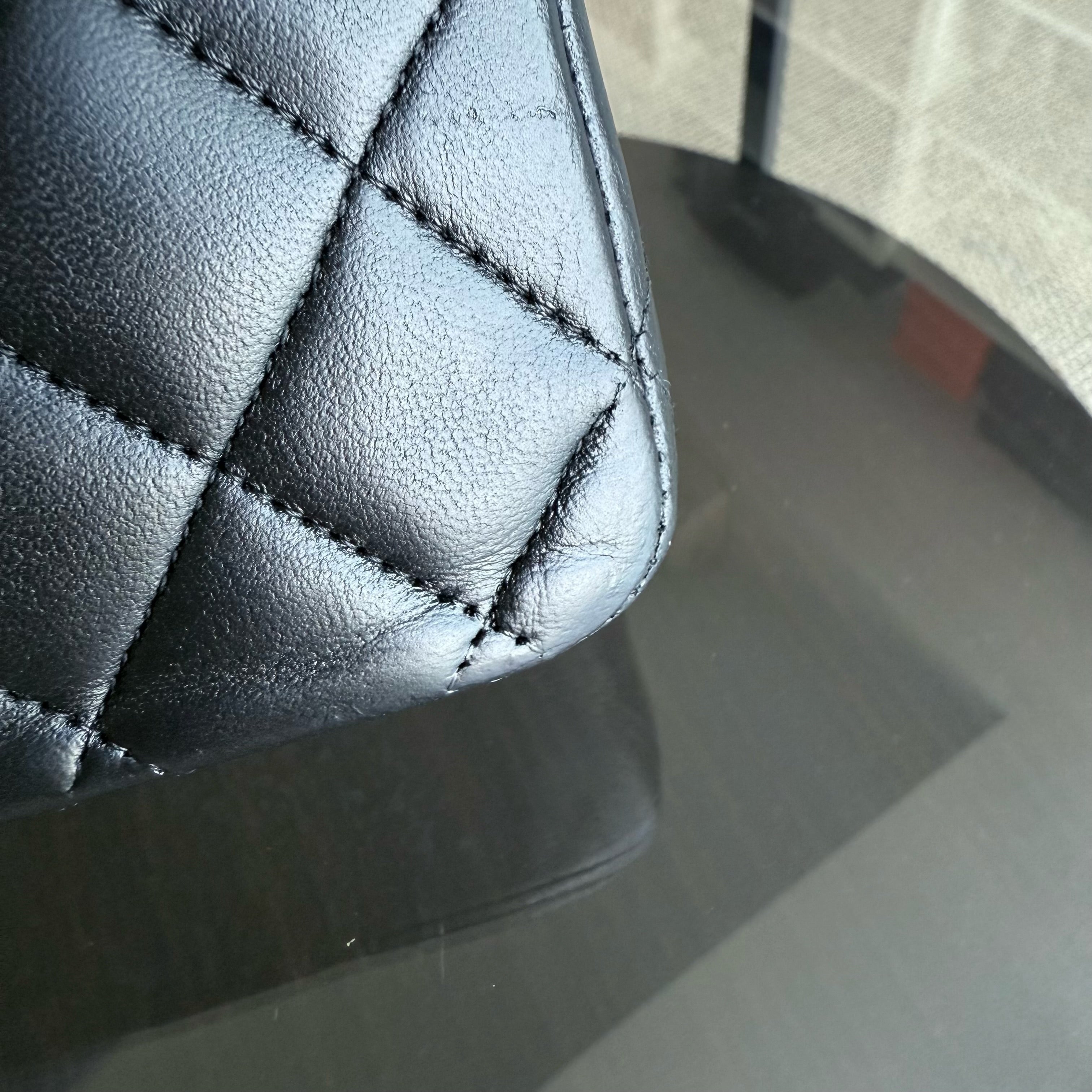 Chanel Classic Flap Medium - 25CM Quilted Lambskin Black Gold Hardware Sereis 13