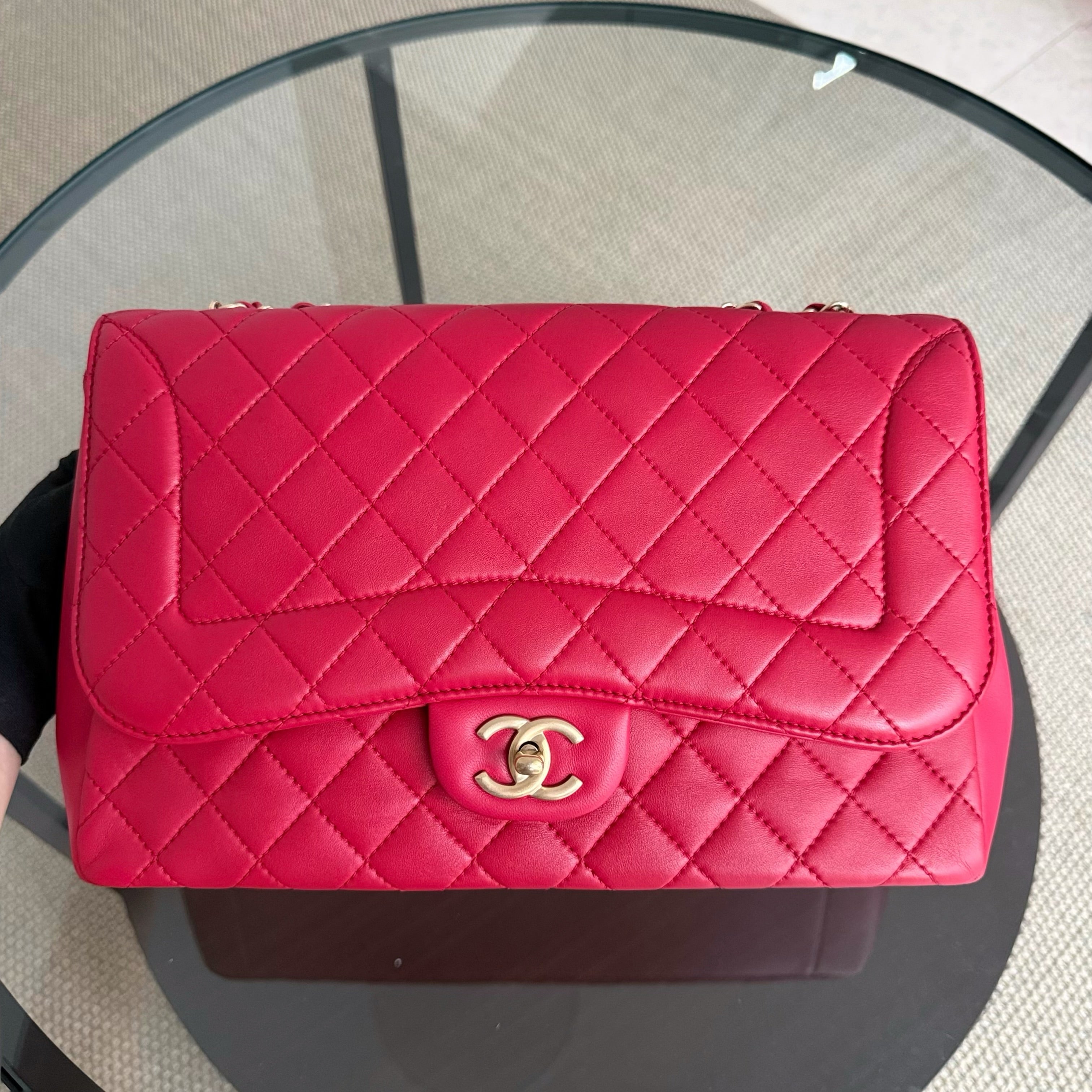 Chanel Chic Flap Jumbo Mademoiselle Quilted Lambskin Black Golden Hardware Series 21