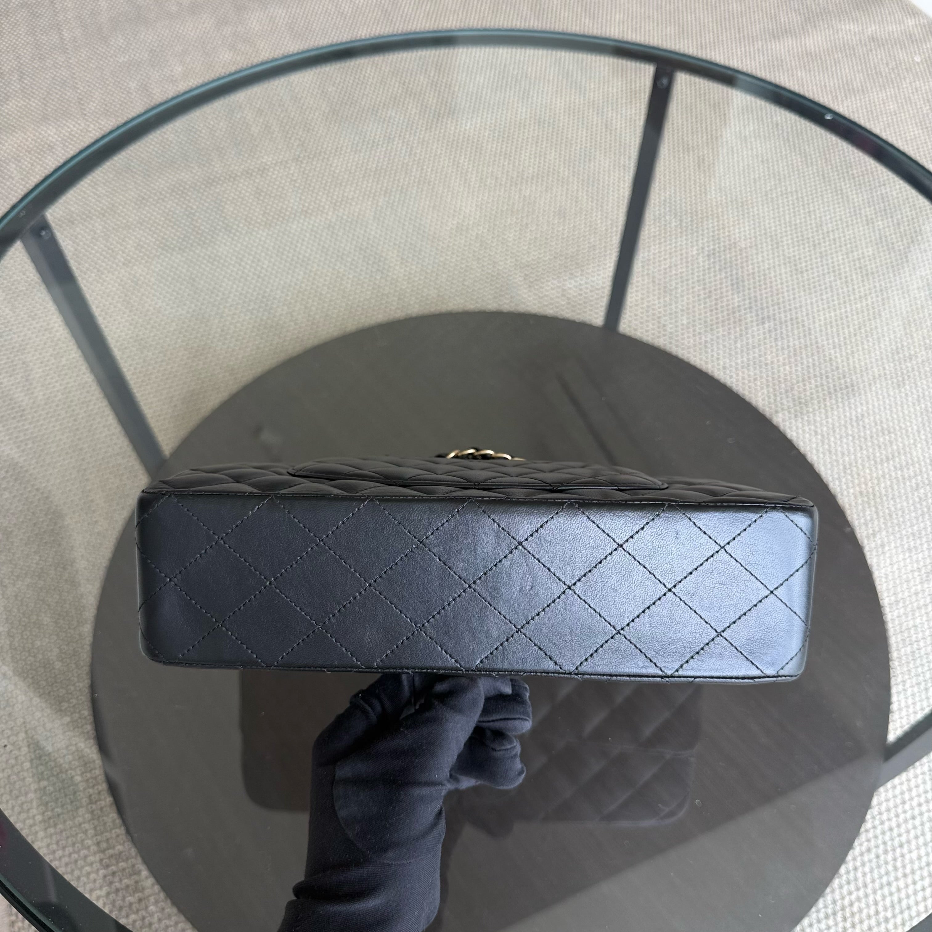 Chanel Classic Flap Medium - 25CM Quilted Lambskin Black Gold Hardware Series 16